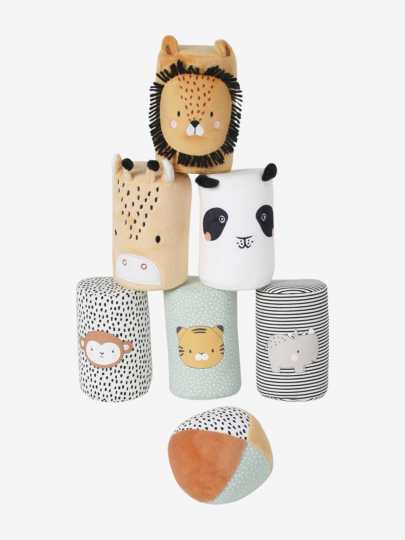 Vertbaudet Baby Stoffkegel-Spiel Tansania Gelb Einheitsgröße