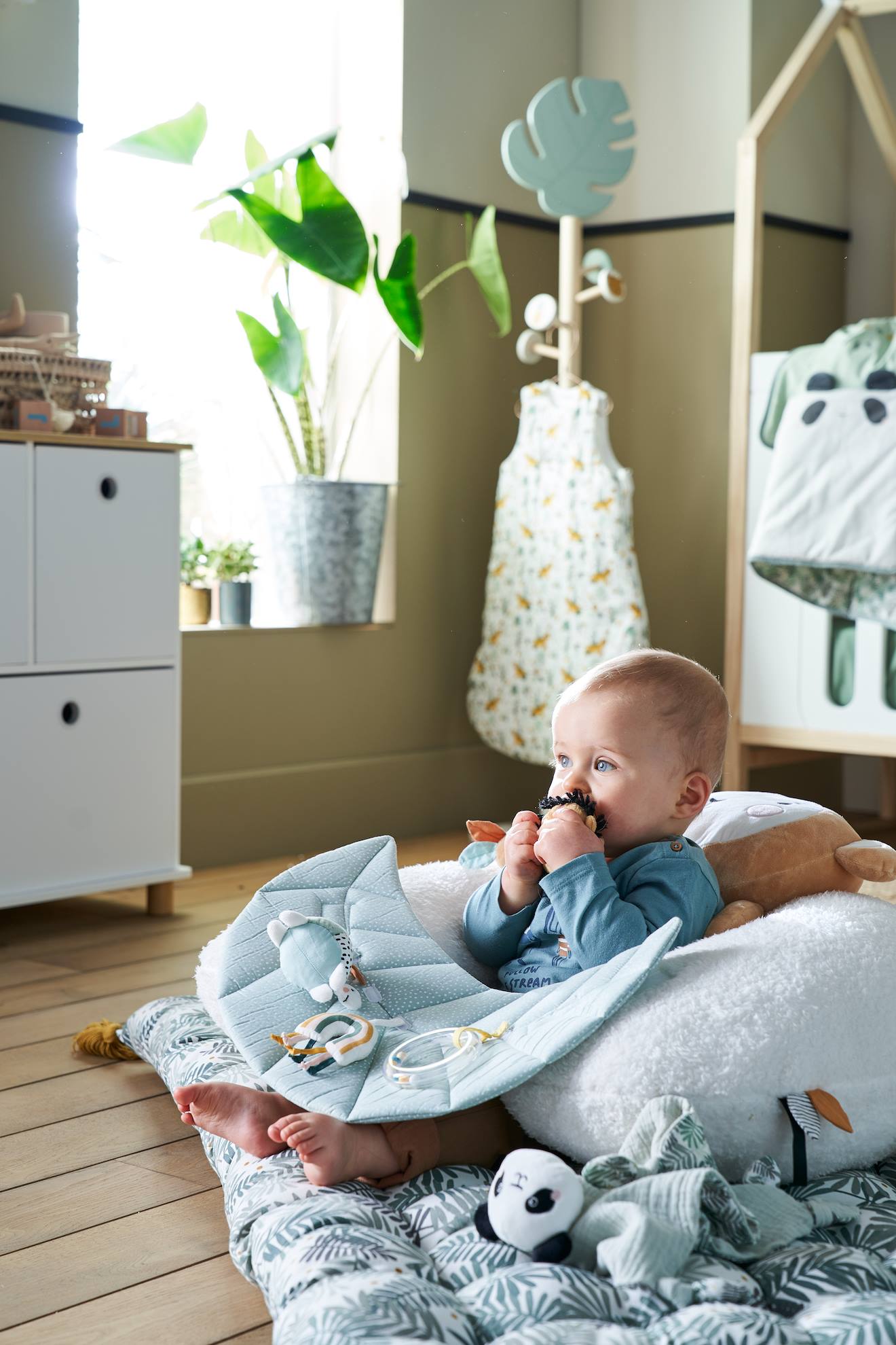 Vertbaudet Baby Activity-Kissen Wollweiß Einheitsgröße