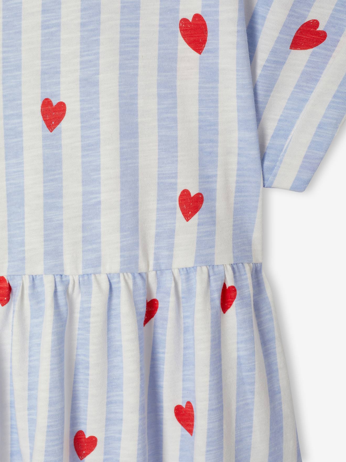 Thumbnail - Gestreiftes Jersey-Kleid mit kurzen Ärmeln Mädchen