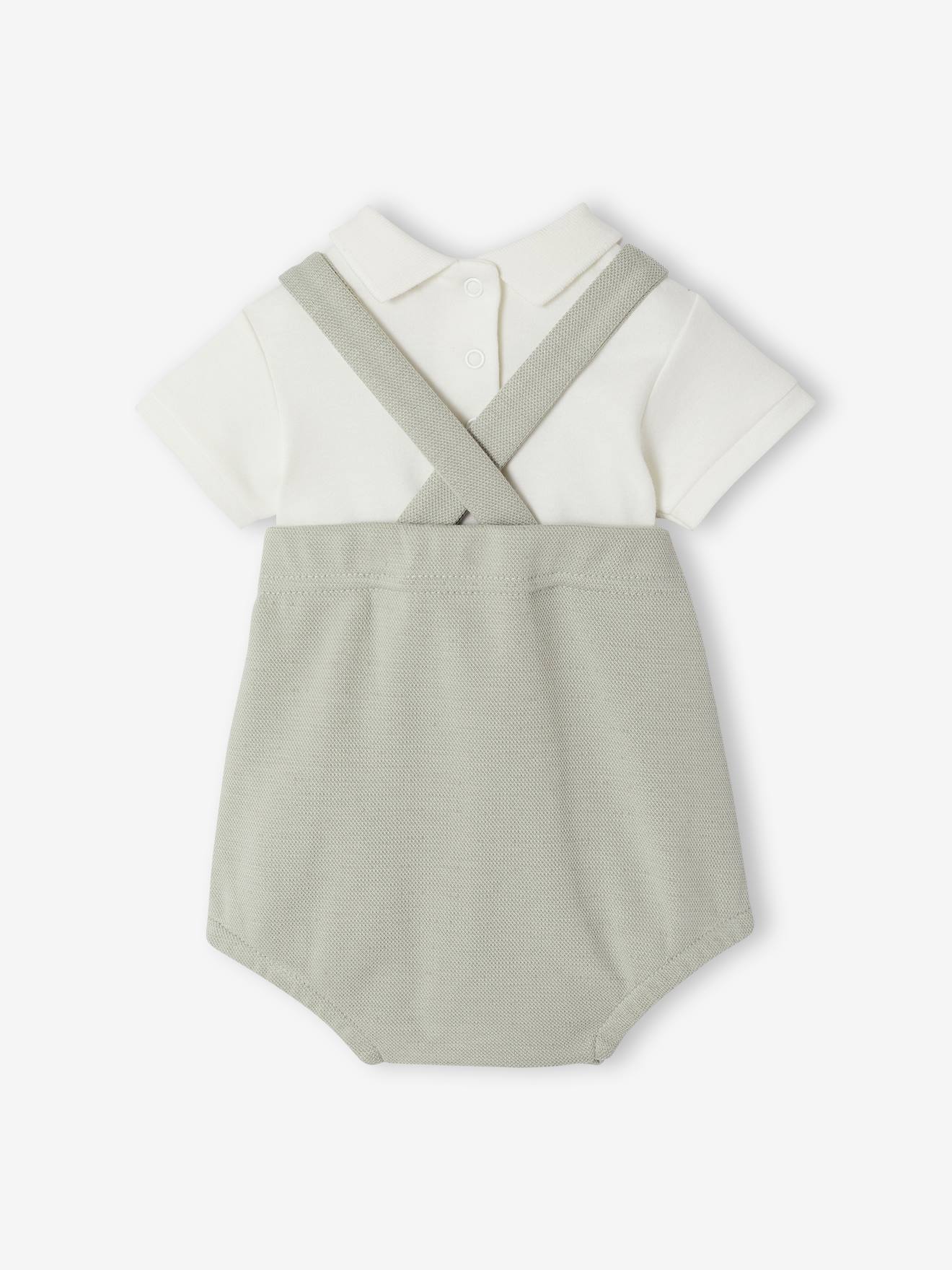 Thumbnail - Baby-Set aus Hemdbody und Latzhose salbei