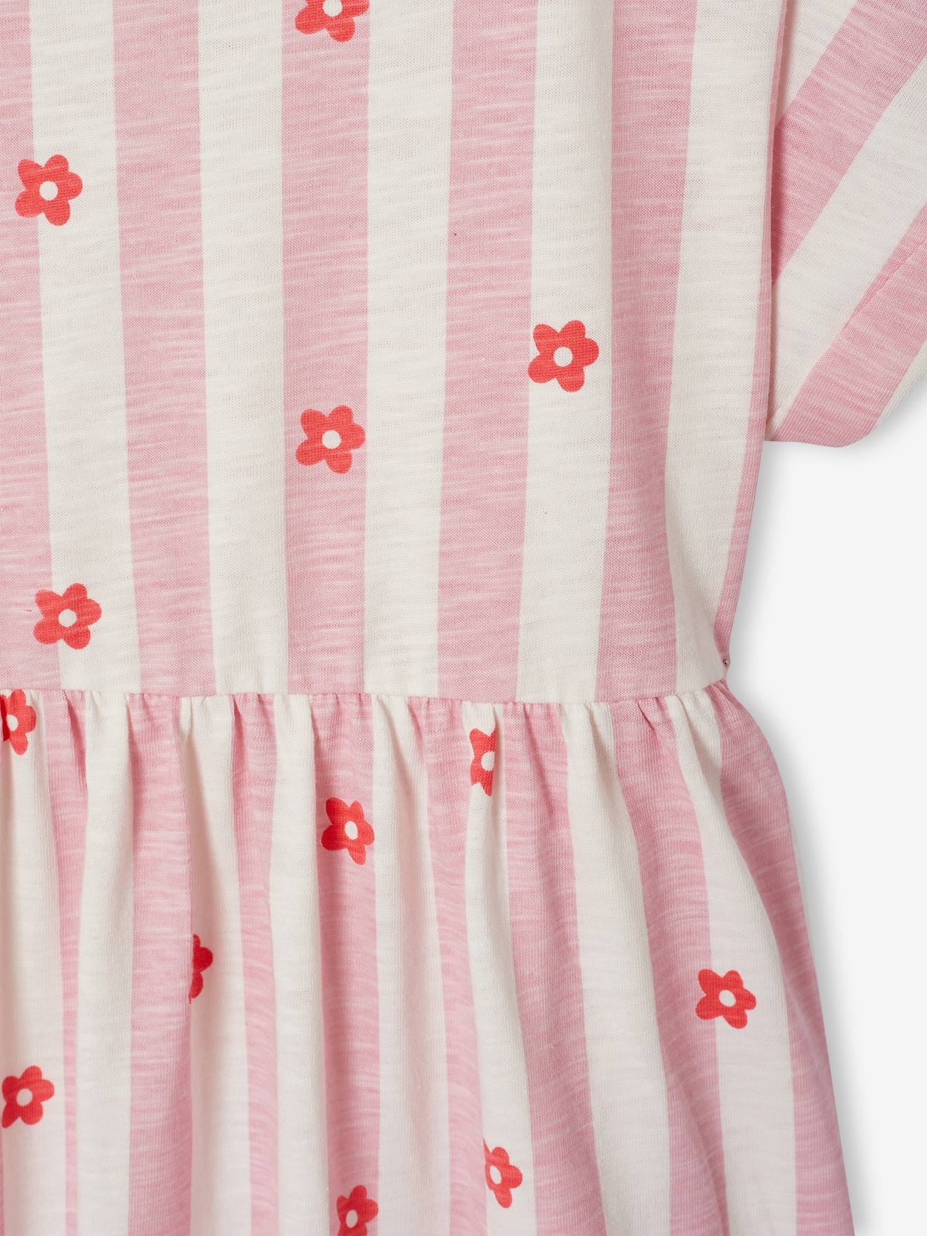 Thumbnail - Gestreiftes Jersey-Kleid mit kurzen Ärmeln Mädchen