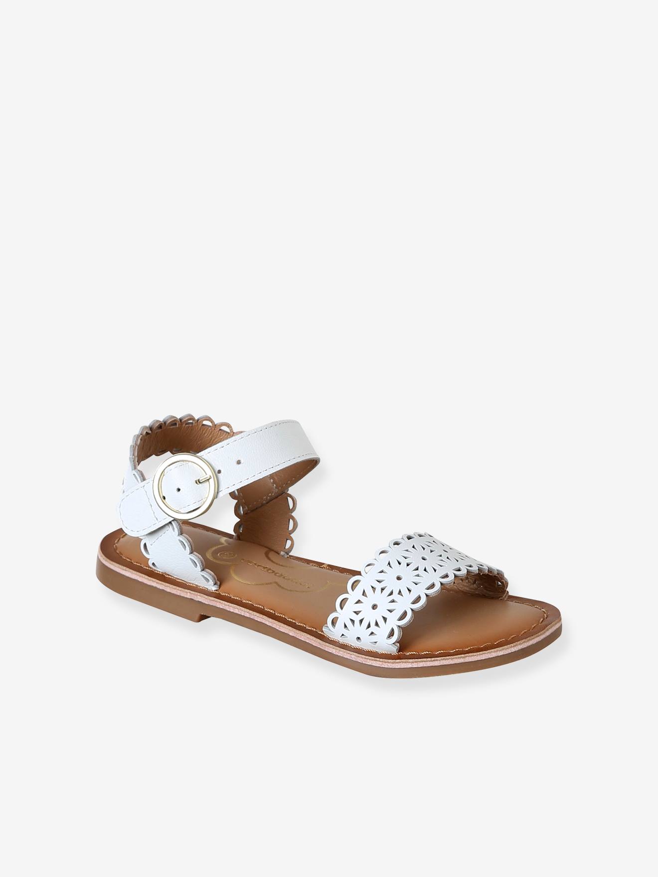 Sandalen Mädchen Leder mit Schnalle