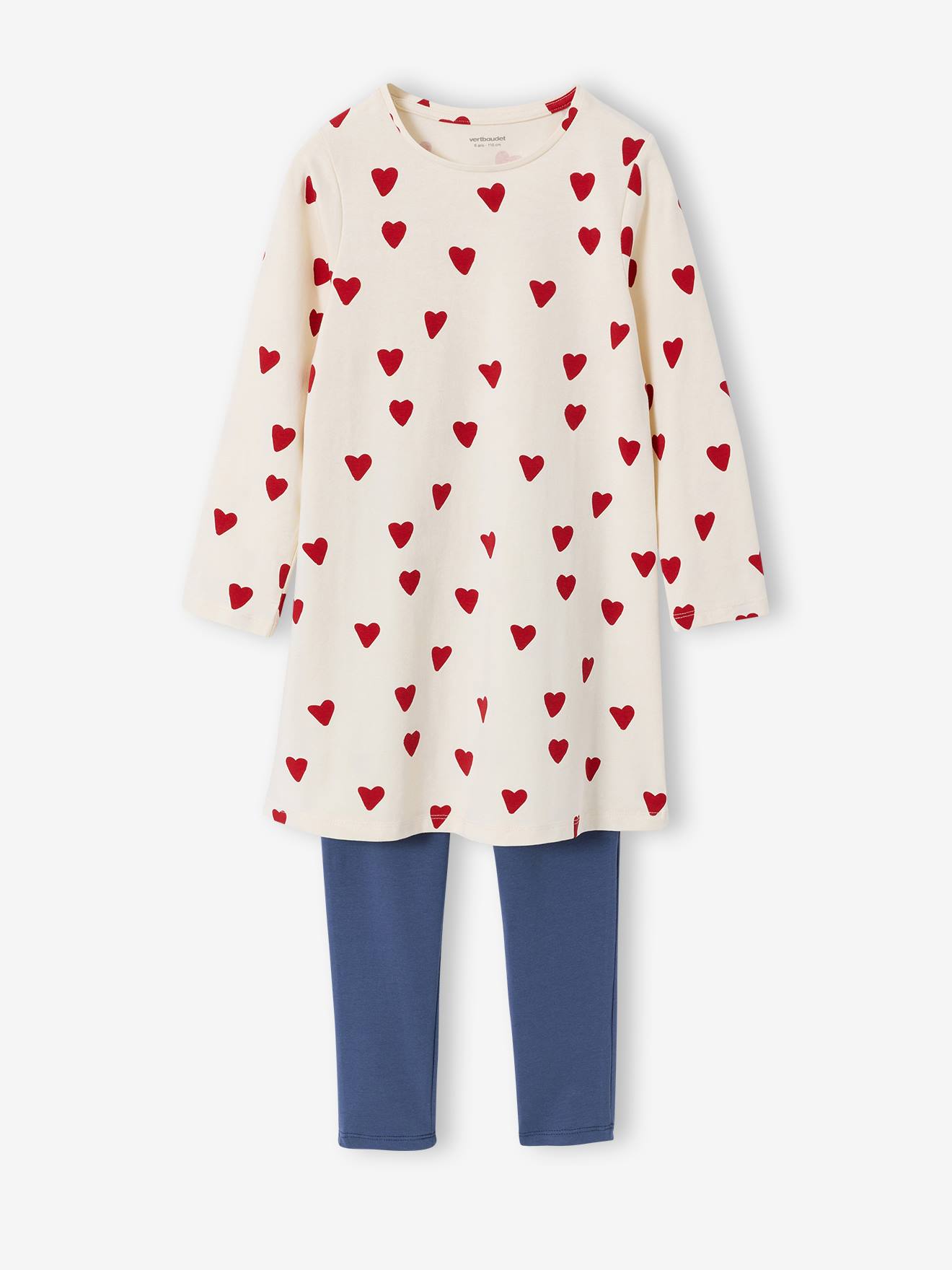 Thumbnail - 2er-Pack Mädchen Nachthemden mit Leggings PARIS und HERZEN Mädchen