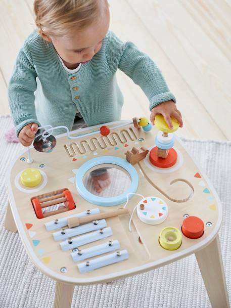 Baby Spieltisch mit Musikinstrumenten, Holz FSC - natur/mehrfarbig+rosa - 1
