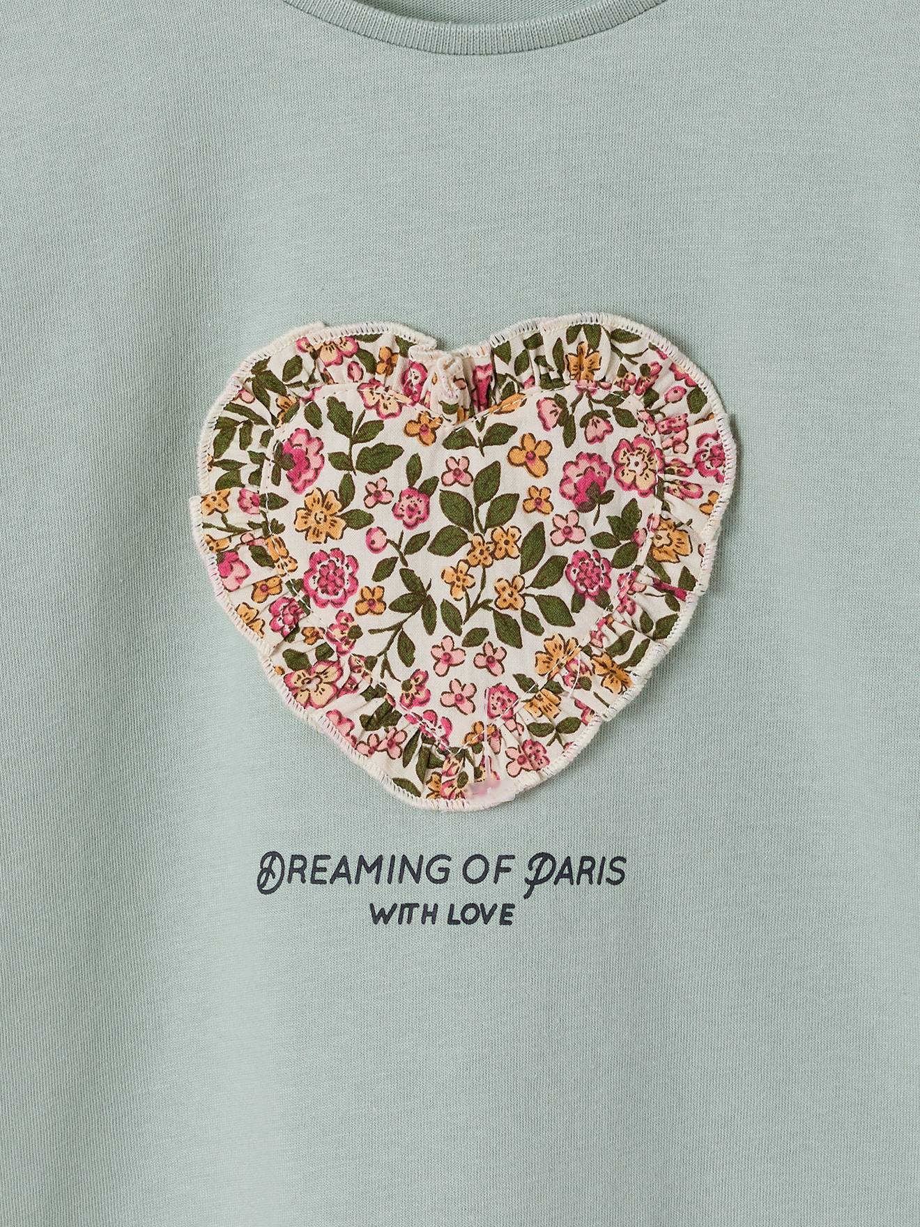 Thumbnail - T-Shirt mit kurzen Volantärmeln Mädchen salbei