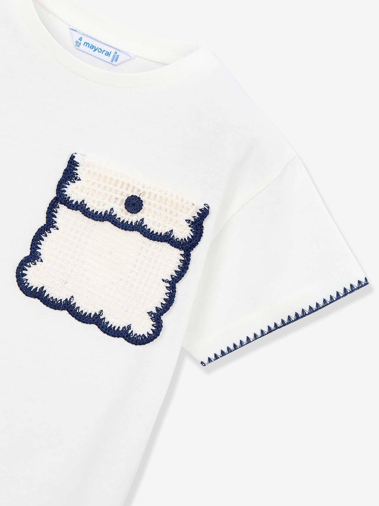 Thumbnail - T-Shirt mit gehäkelter Tasche Mädchen Mayoral