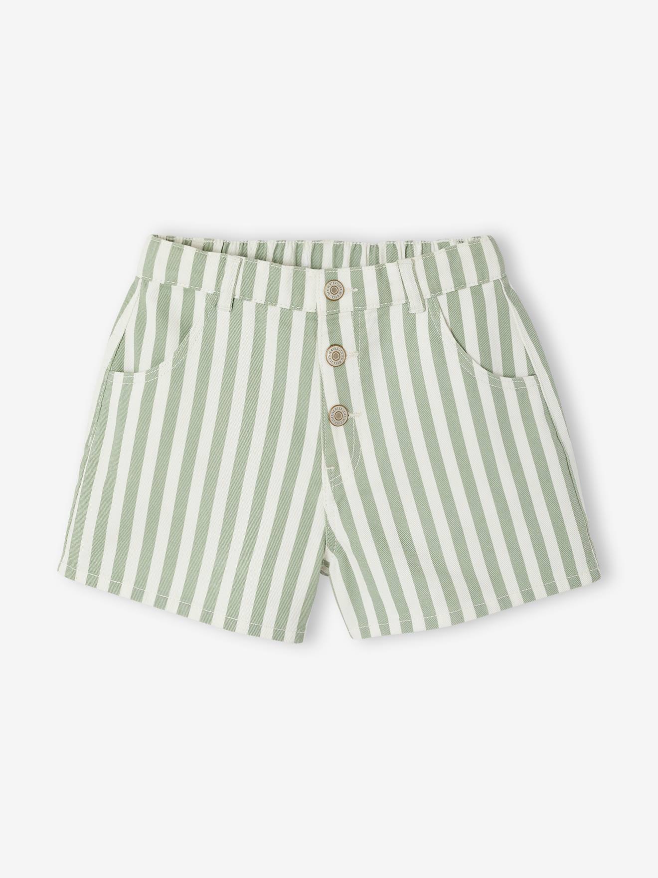 Vertbaudet Mädchen Shorts Aus Twill Salbeigrün 146/152