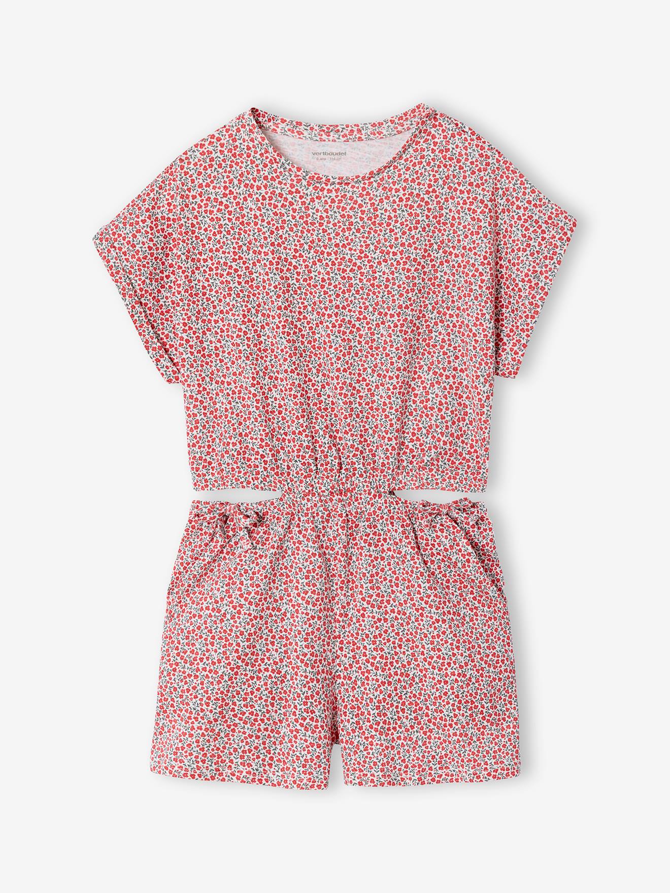 Kurzer Mädchen Jumpsuit mit Cut-out an den Seiten wollweiß Gr. 92/98 von vertbaudet