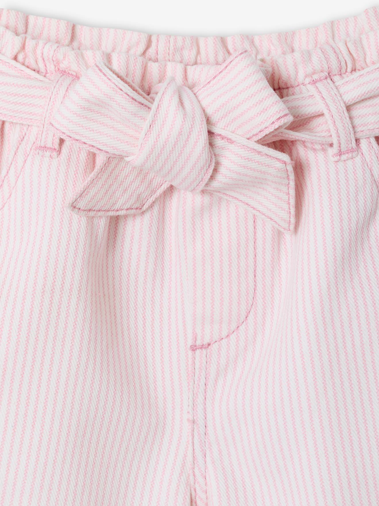 Thumbnail - Twill-Shorts mit Bindegürtel und leicht ausgefranstem Beinabschluss Mädchen