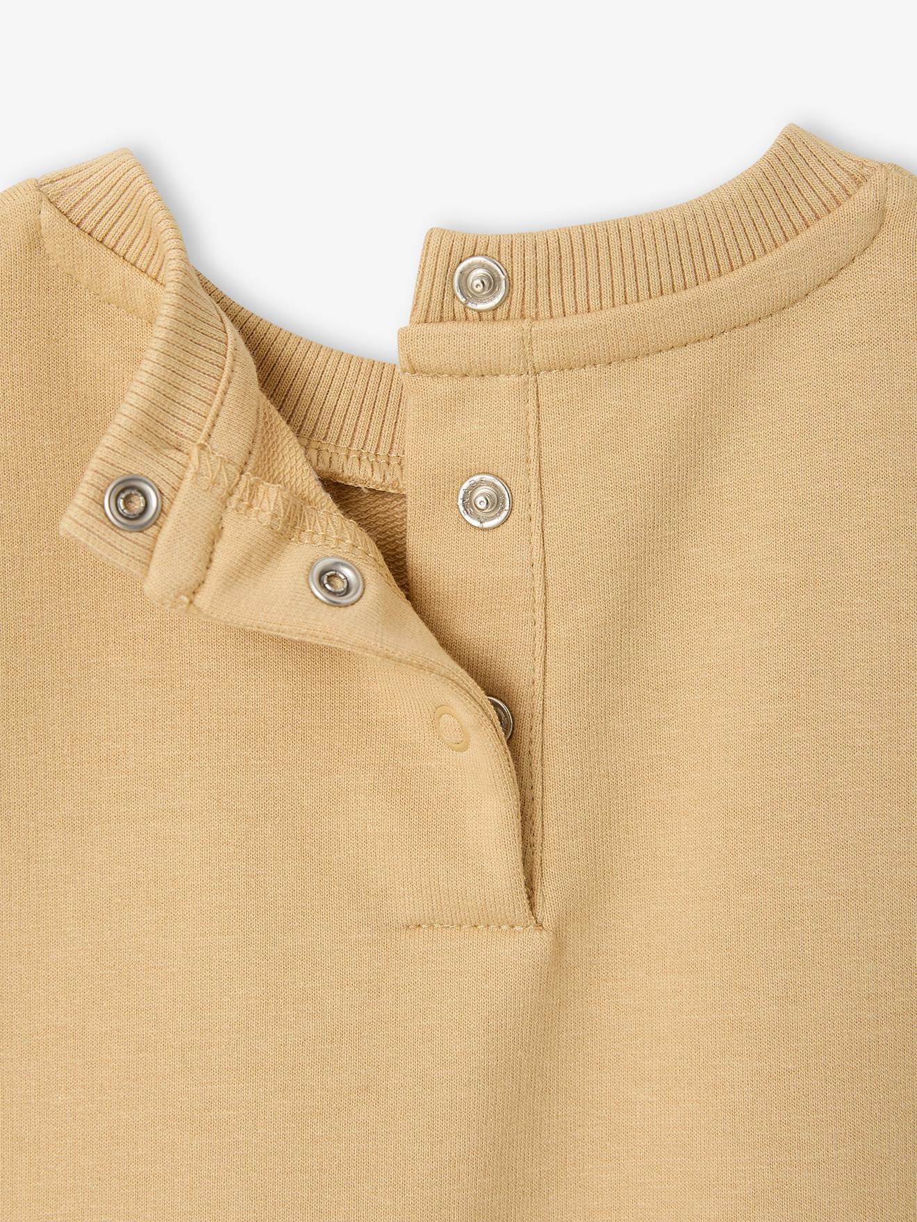 Thumbnail - Baby Sweatshirt mit Print LET'S GO cappuccino