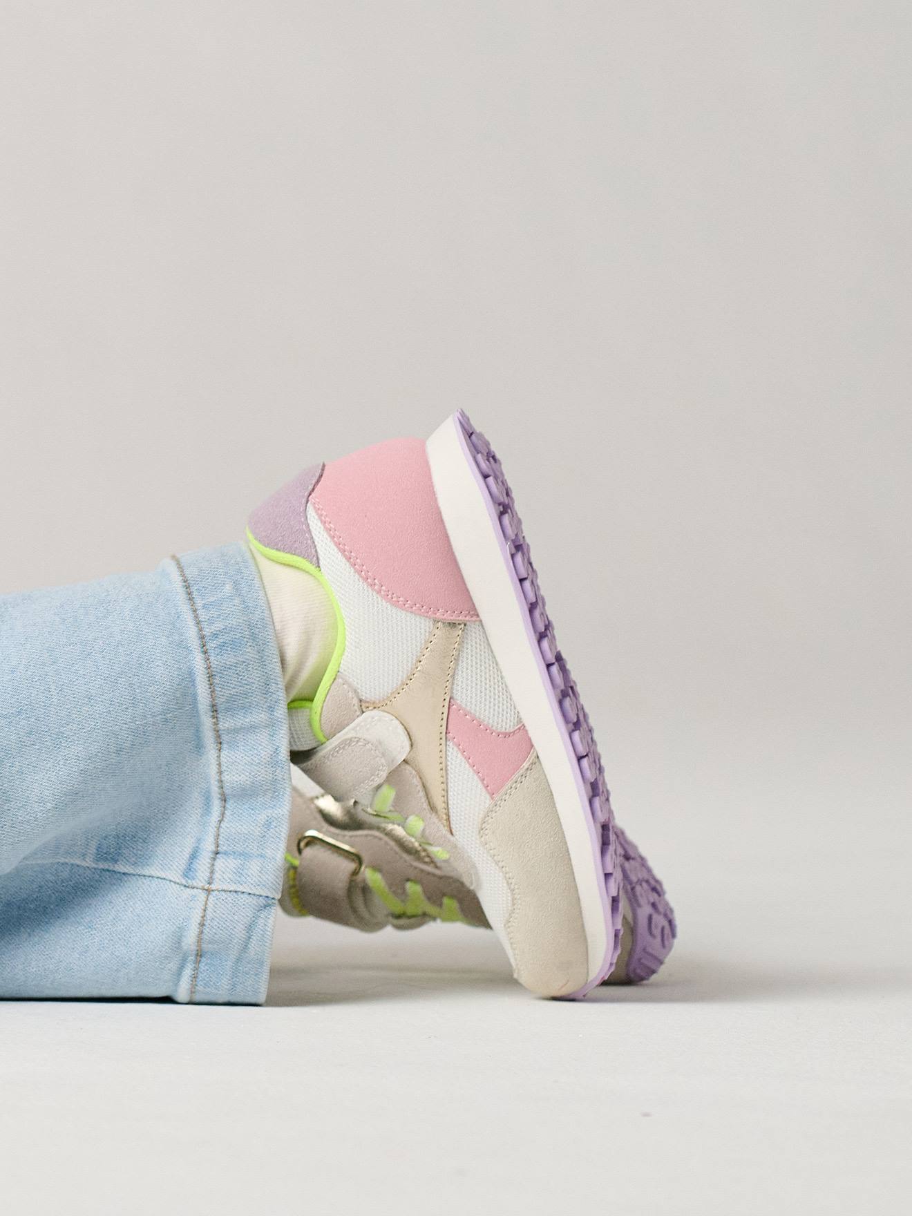 Mädchen Sneakers mit Klettverschluss und Schnürung