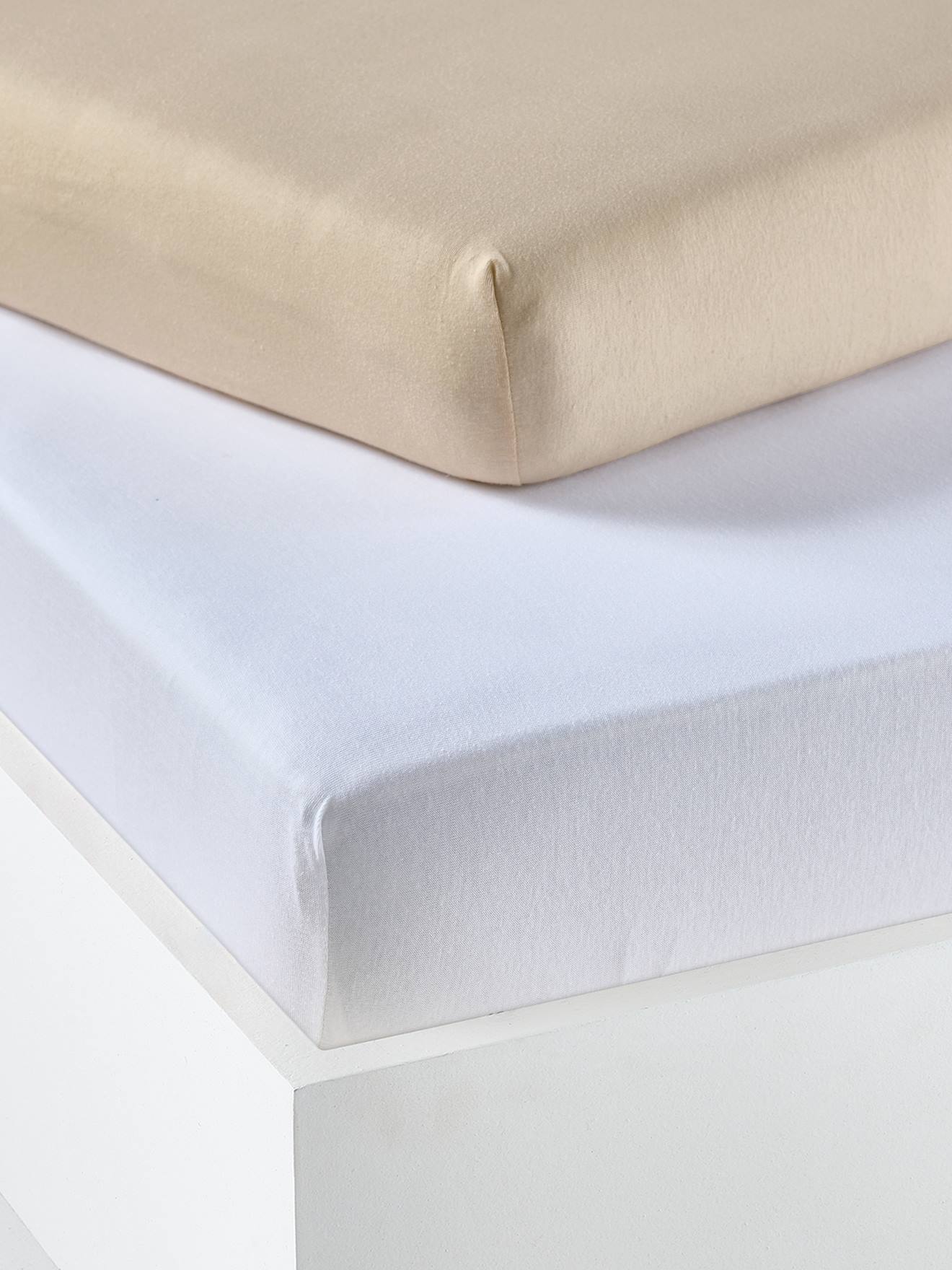 2er-Pack Baby Spannbettlaken beige Gr. 60x120 von vertbaudet