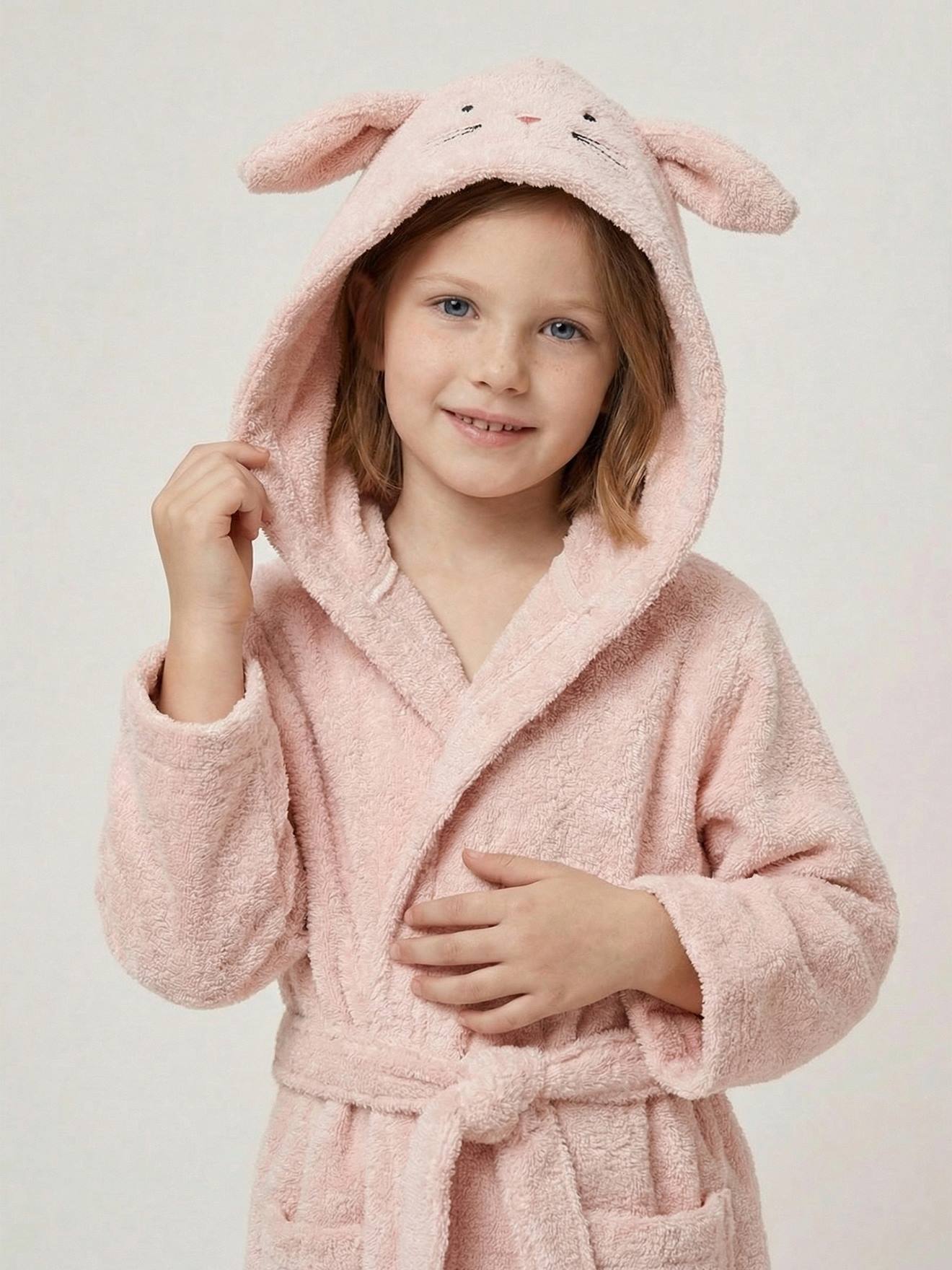 Bademantel HASE Kinder mit Recycling-Baumwolle