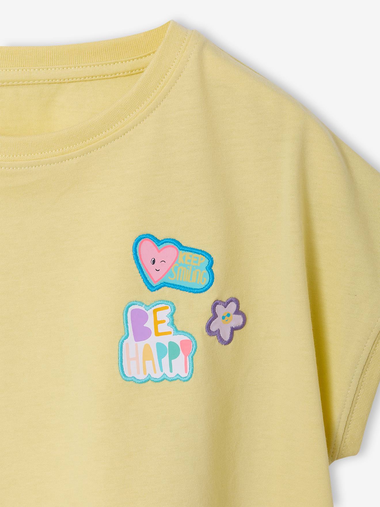 Thumbnail - Mädchen T-Shirt mit fröhlichen Aufnäher