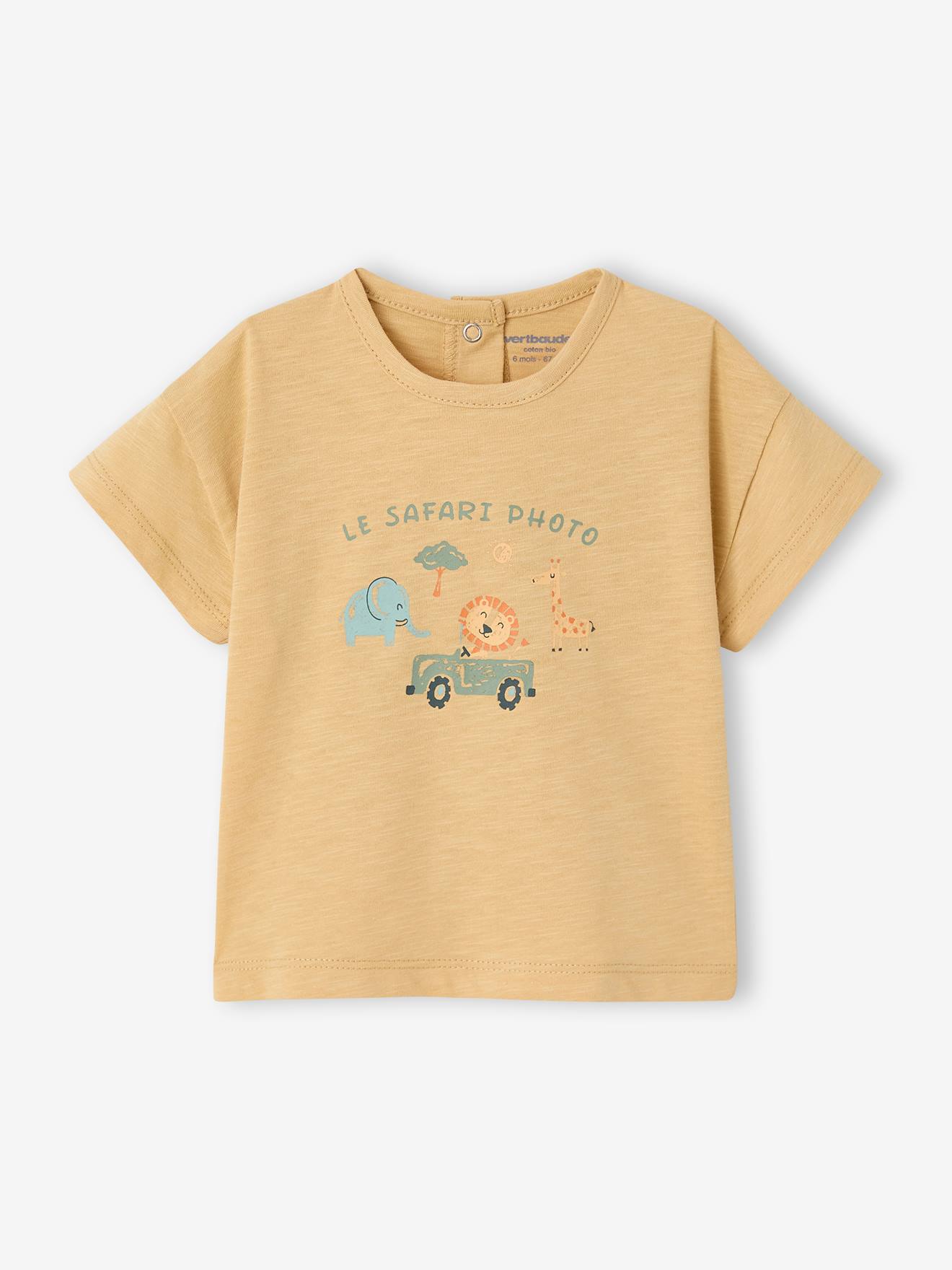 Baby T-Shirt SAFARI, Bio-Baumwolle cappuccino Gr. 80 von vertbaudet