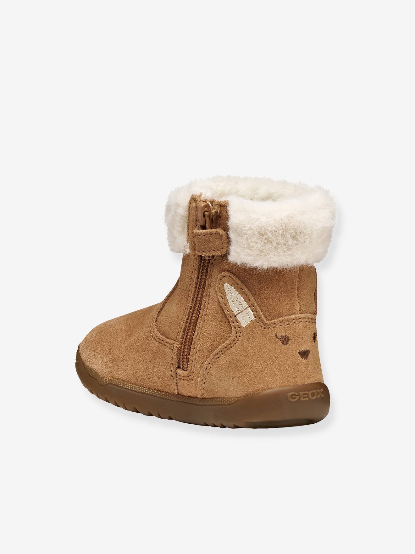 Thumbnail - Baby Lauflernschuhe Mädchen MACCHIA Samtleder GEOX camel