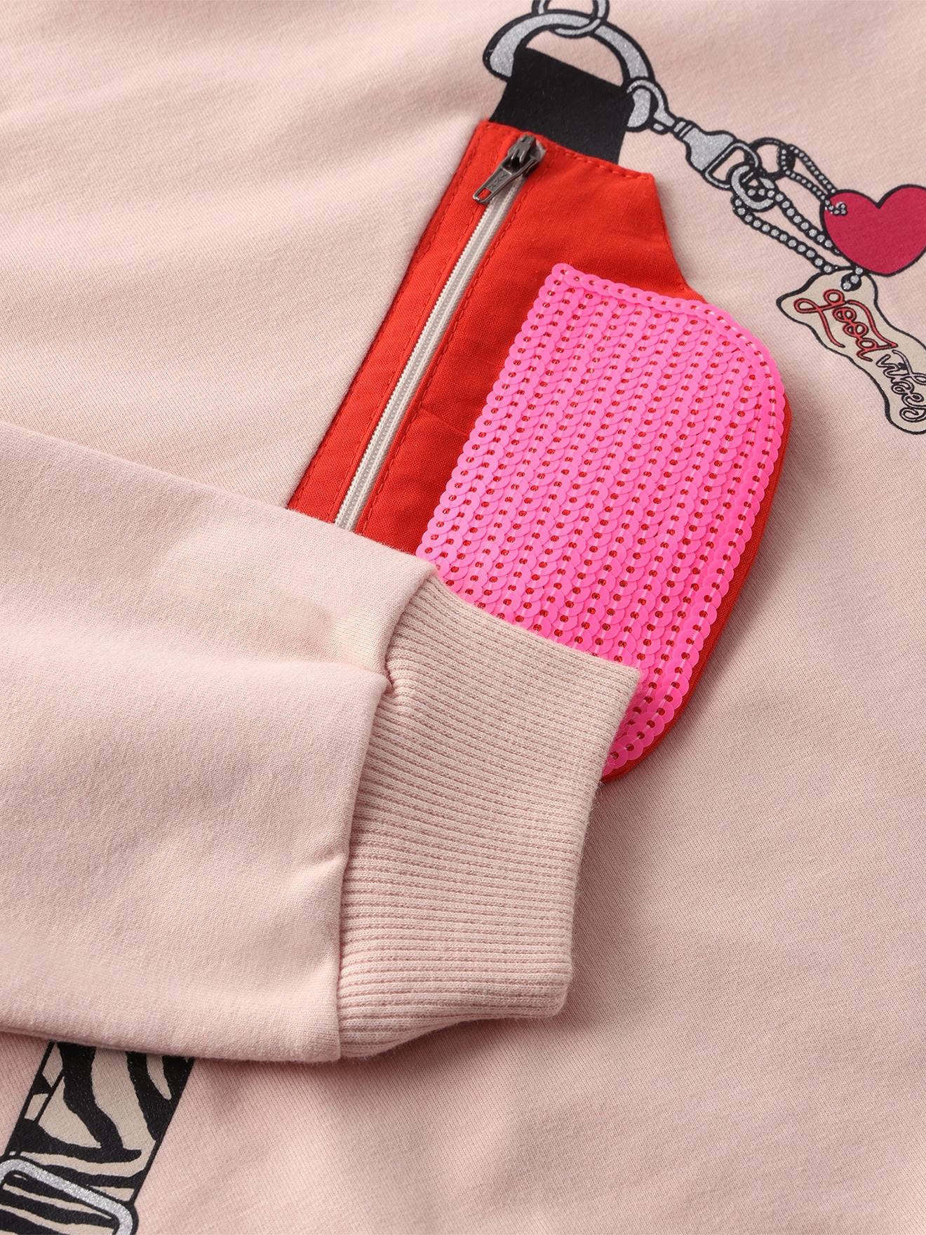 Thumbnail - Sweatshirt mit Crossover-Tasche Print Mädchen MINYMO