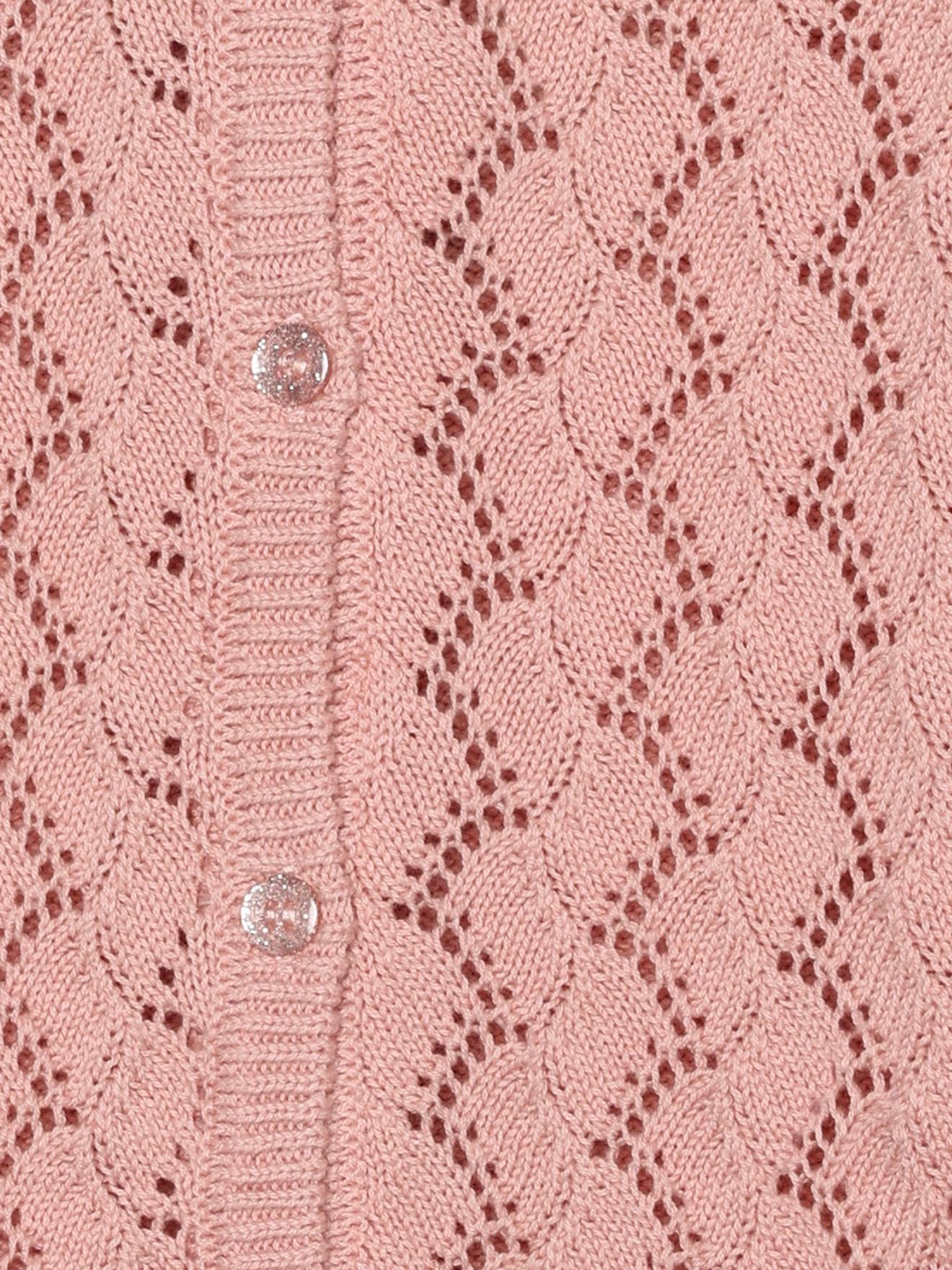 Thumbnail - Strickjacke mit Wellenkanten Mädchen MINYMO pudrig