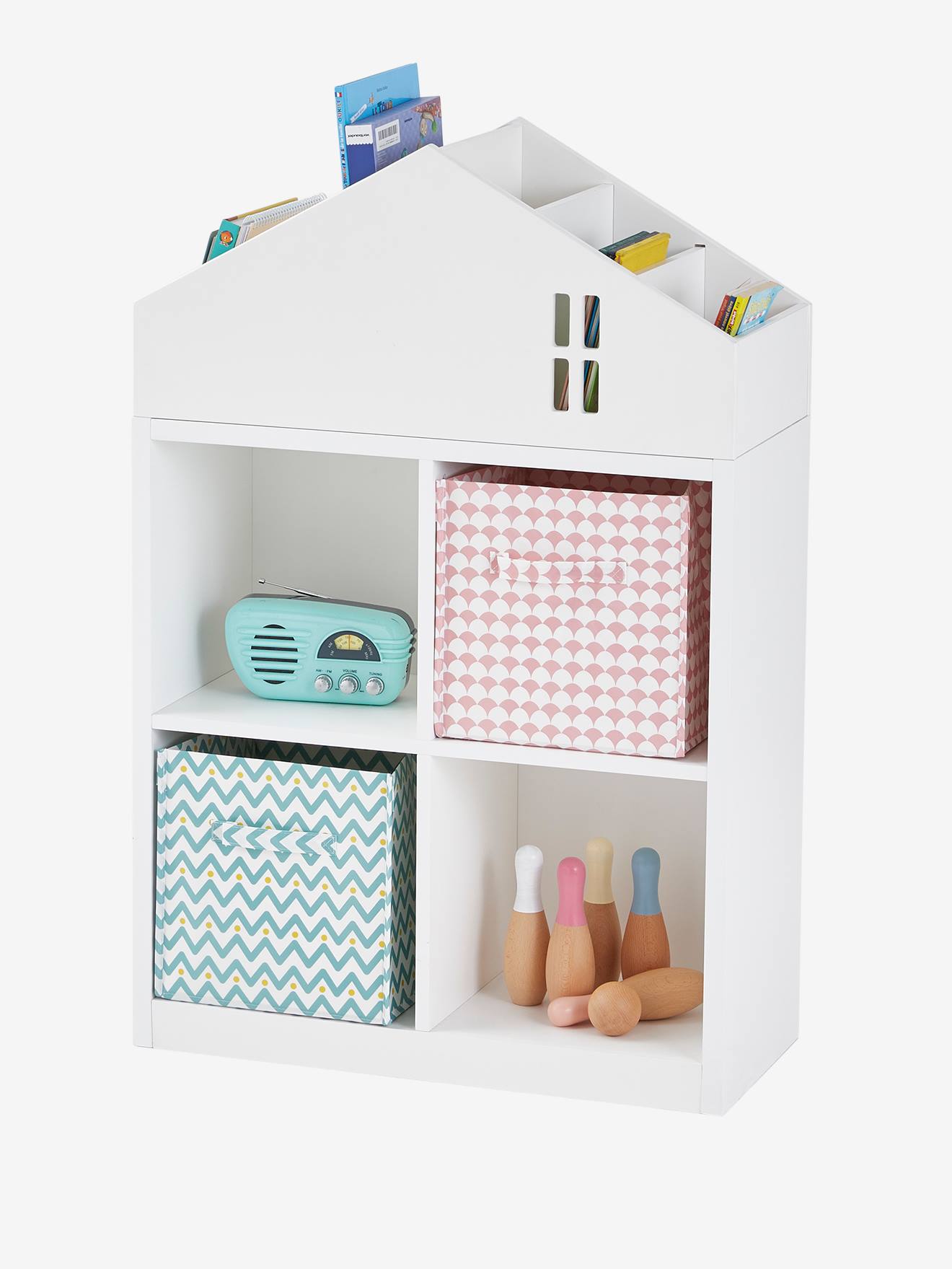 Kinder Regal in Haus-Form CASAS mit 4 Fächern