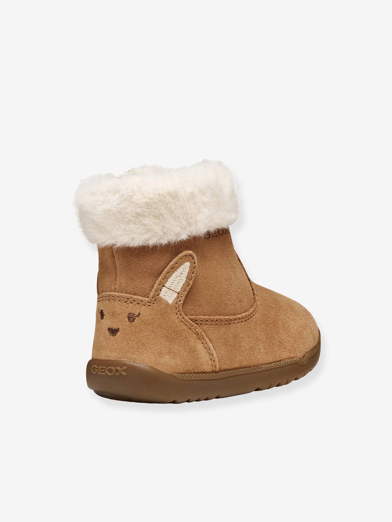 Thumbnail - Baby Lauflernschuhe Mädchen MACCHIA Samtleder GEOX camel