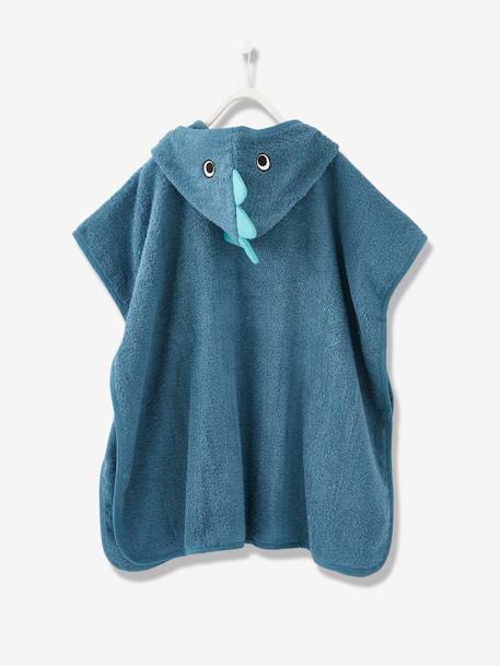 Kinder Bade-Poncho, Dino-Kostüm Oeko-Tex, personalisierbar - petrol - 1