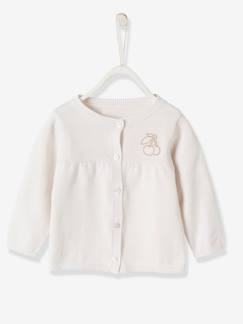 Babymode-Pullover, Strickjacken & Sweatshirts-Strickjacken-Mädchen Baby Strickjacke, Kirsche BASIC
