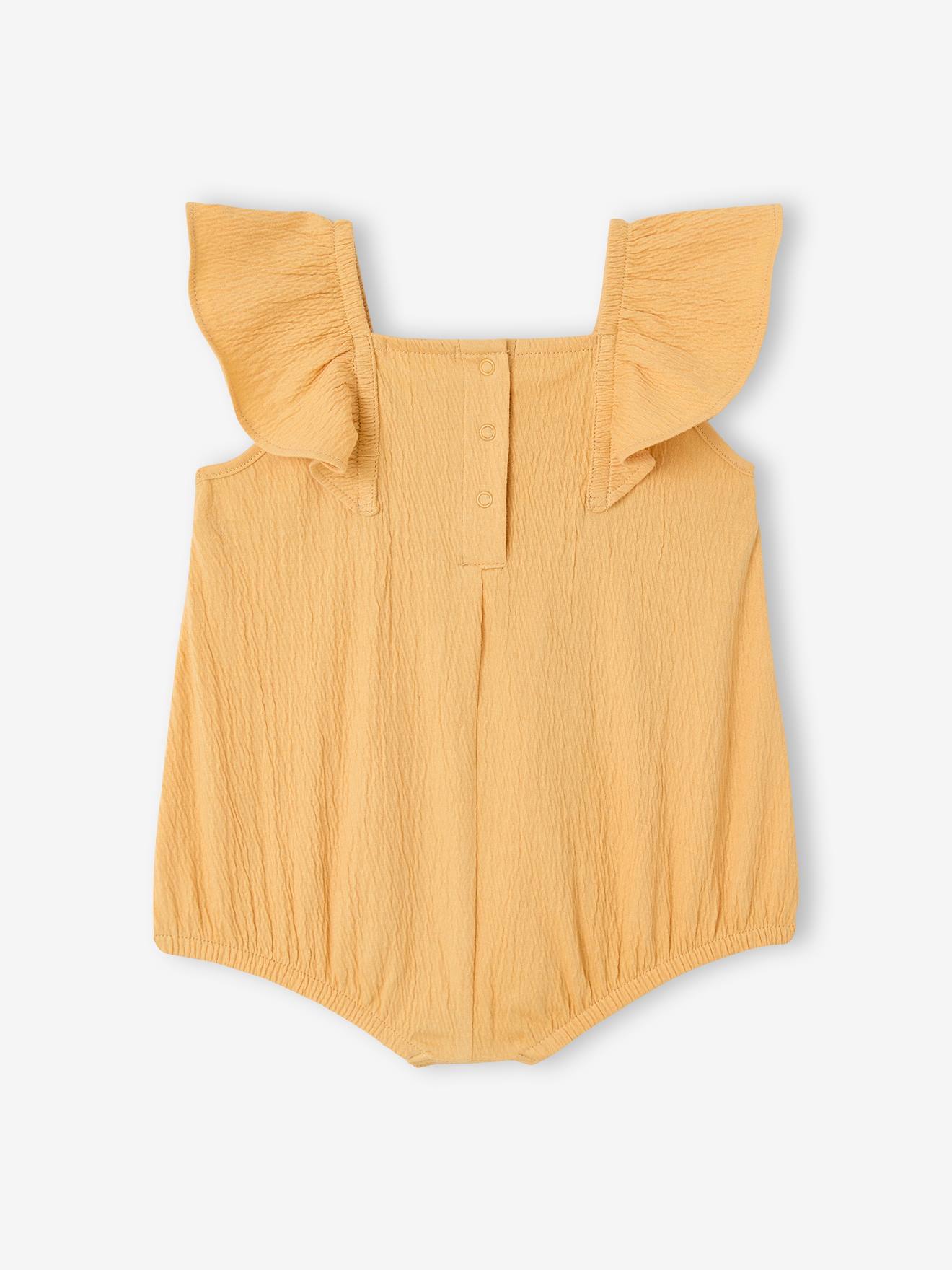 Thumbnail - Baby Kurzoverall mit gesmockten Ausschnitt und Volantärmeln