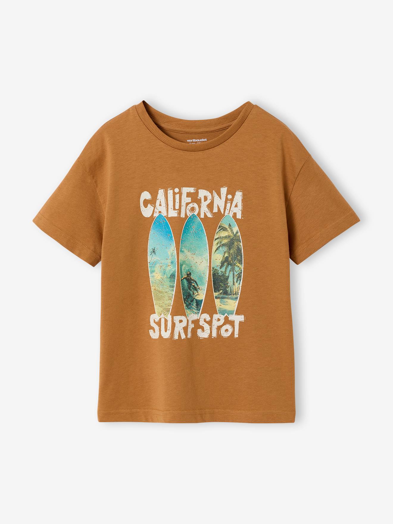 T-Shirt Kinder, Recycling-Baumwolle pekannuss Gr. 152 von vertbaudet