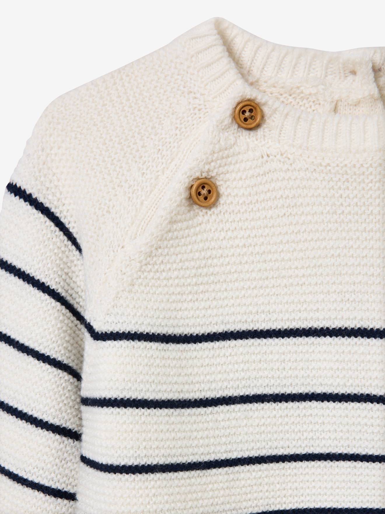 Thumbnail - Baby Strick-Overall im Marinelook