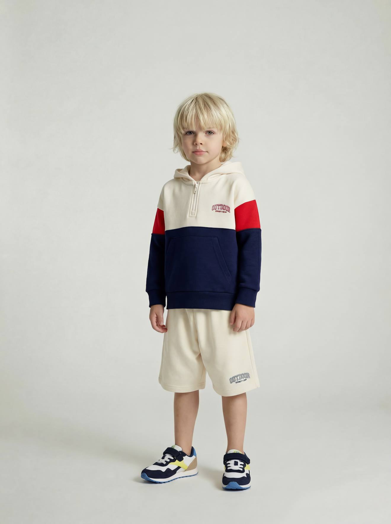 Sport-Shorts Jungen mit Print am Bein