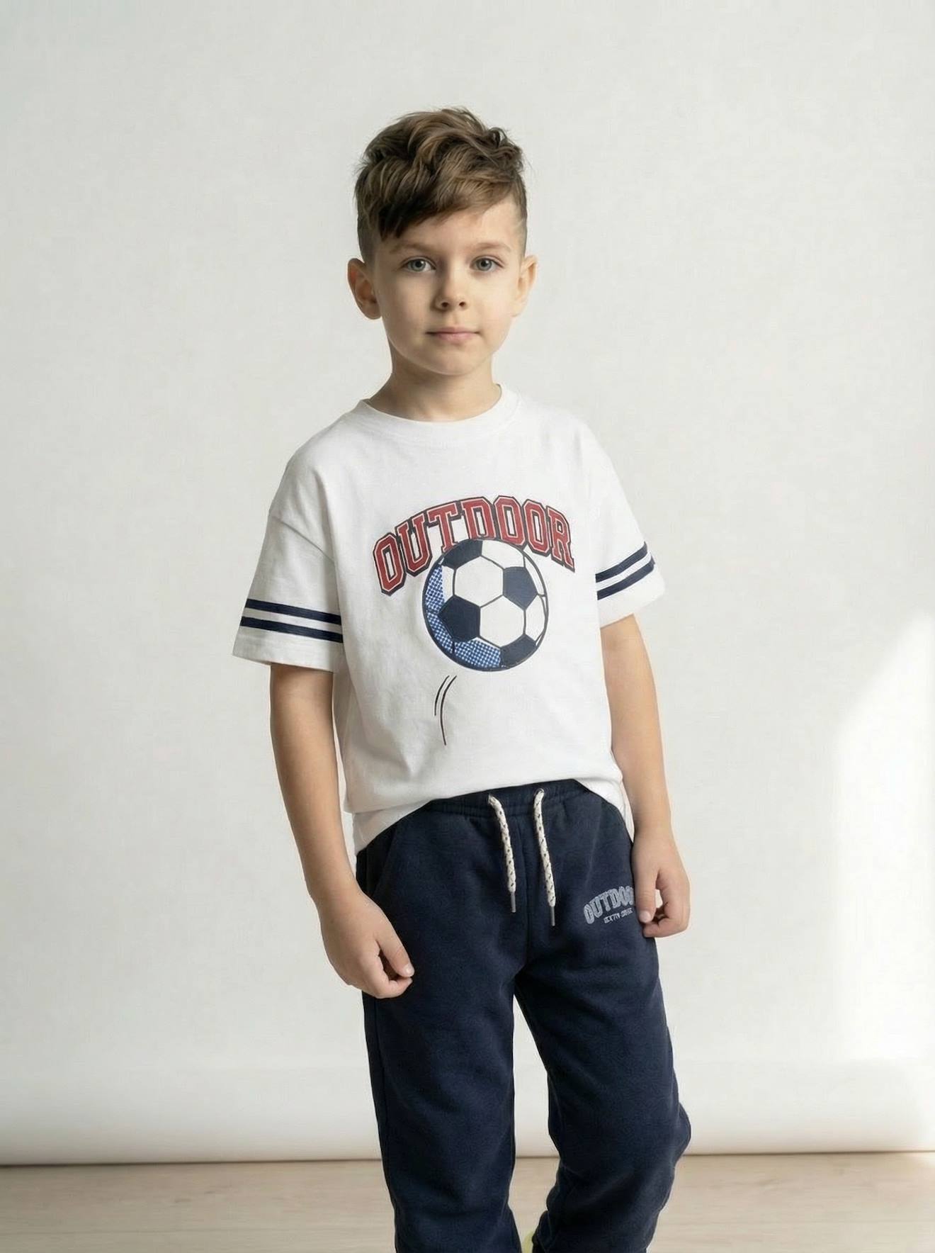 T-Shirt Fußballprint Jungen