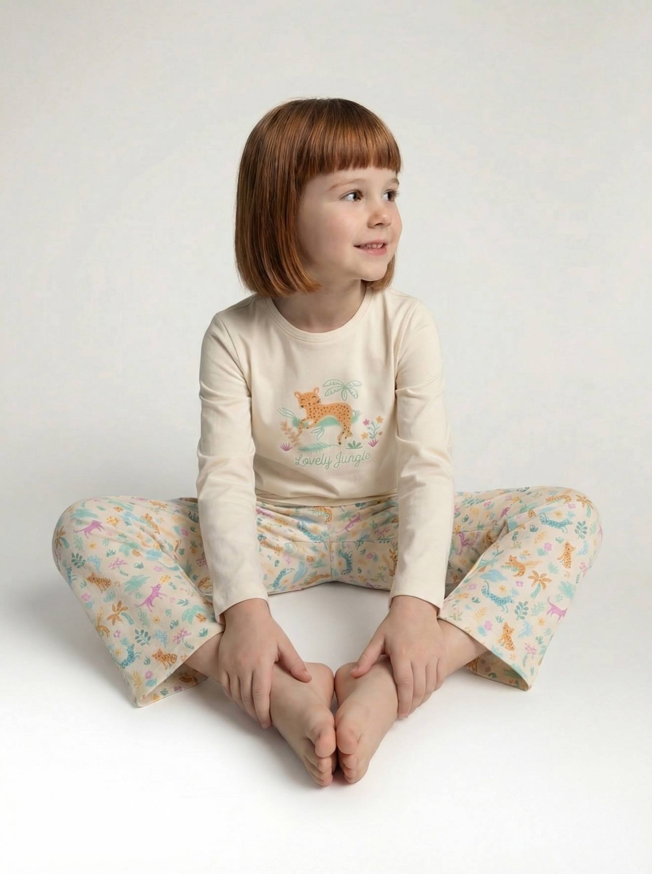 Thumbnail - 2er-Pack Mädchen Schlafanzüge lang & kurz mit Dschungel-Motiven