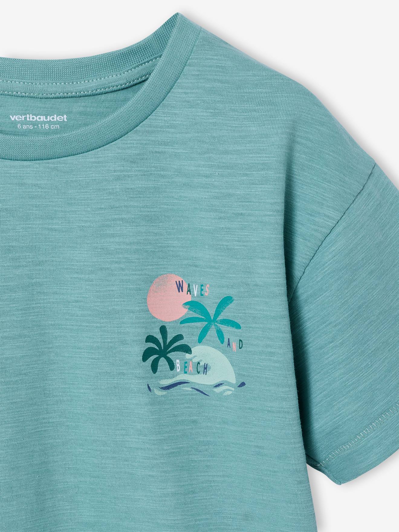 Thumbnail - Jungen T-Shirt mit XL-Print hinten und Recycling-Baumwolle salbei