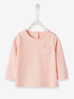 Babymode-Shirts & Rollkragenpullover-Shirts-Mädchen Baby Shirt, Herz-Tasche BASIC Oeko-Tex