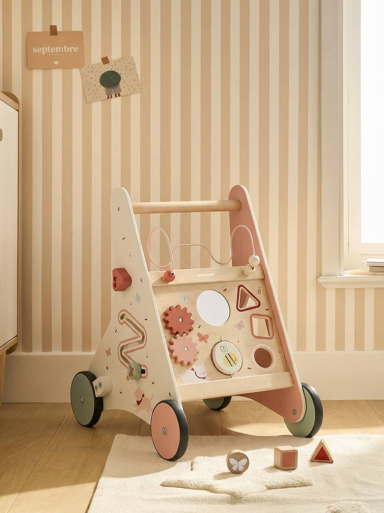 Vertbaudet Activity-Lauflernwagen Mit Bremsen Rot Cherry Einheitsgröße