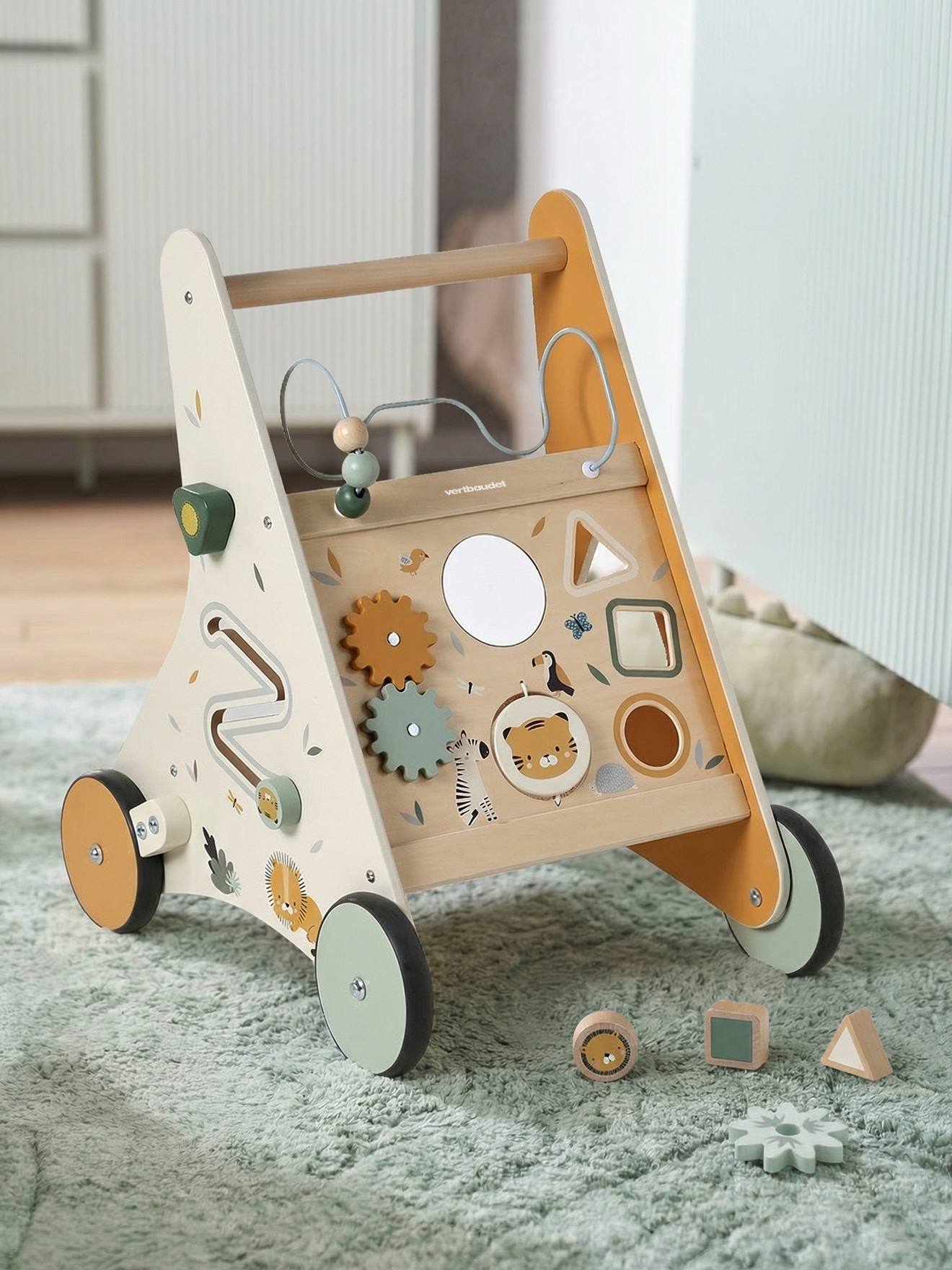 Vertbaudet Activity-Lauflernwagen Mit Bremsen Gelb Tansania Einheitsgröße