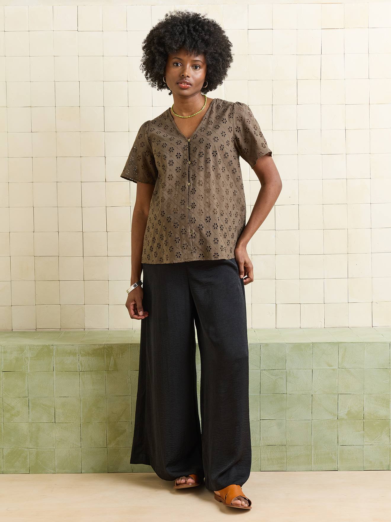 Palazzo-Hose Schwangerschaft schwarz Gr. 36 von vertbaudet