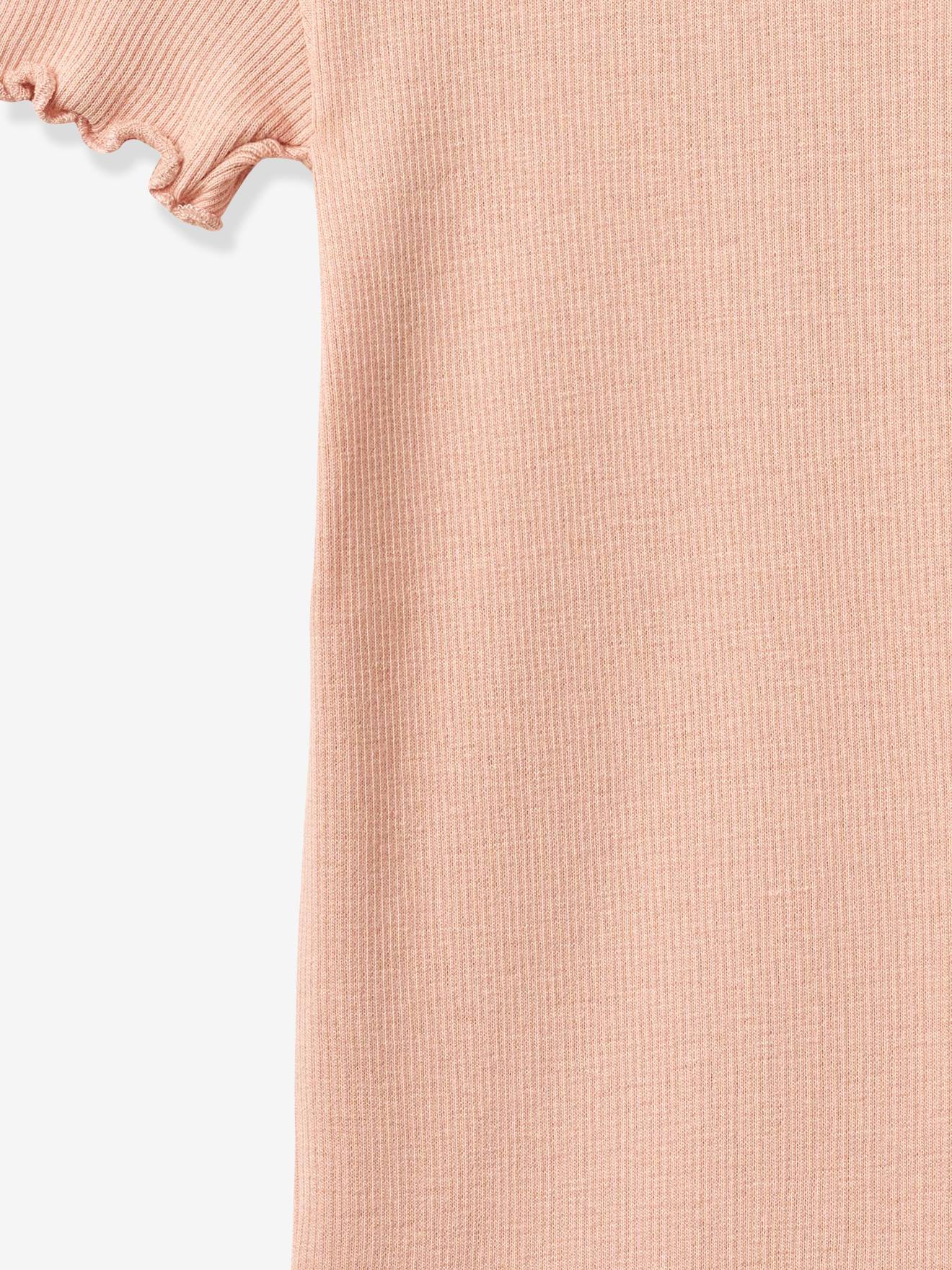 Thumbnail - T-Shirt aus Ripp mit Spitze Mädchen Wheat