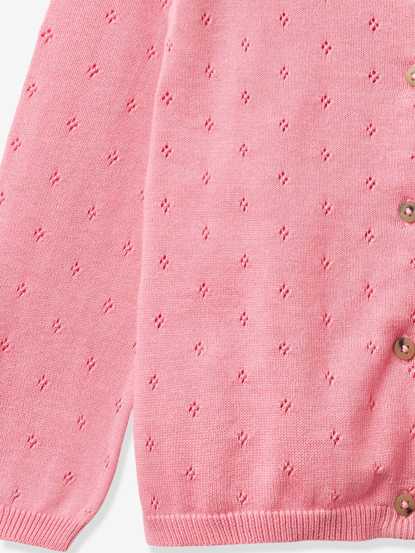 Thumbnail - Strickjacke mit Pointelle-Muster Mädchen Wheat bonbon