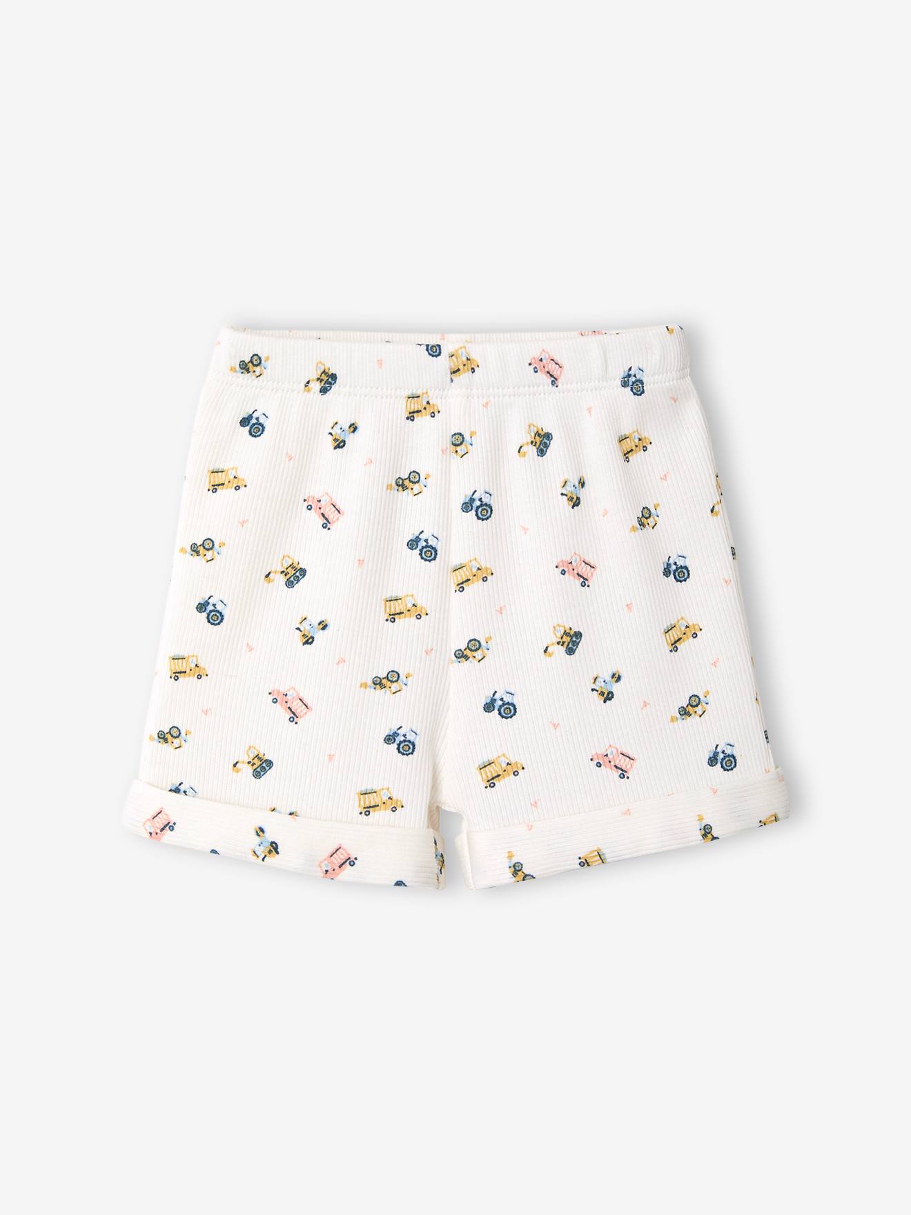 Thumbnail - 2er-Pack Baby kurze Schlafanzüge mit Bagger und Traktor