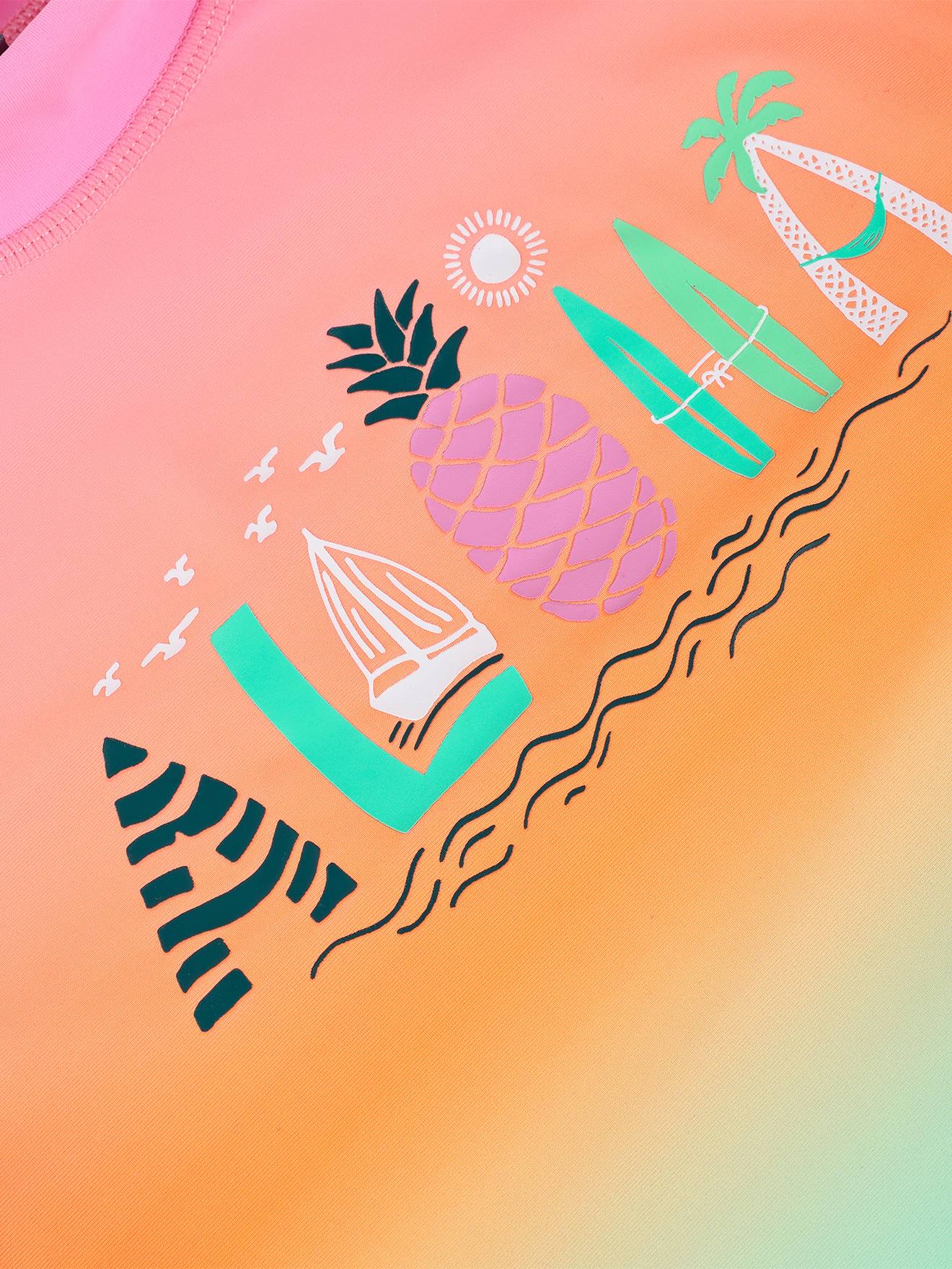 Thumbnail - Langarm-Badeshirt mit Brustprint Kinder COLOR KIDS