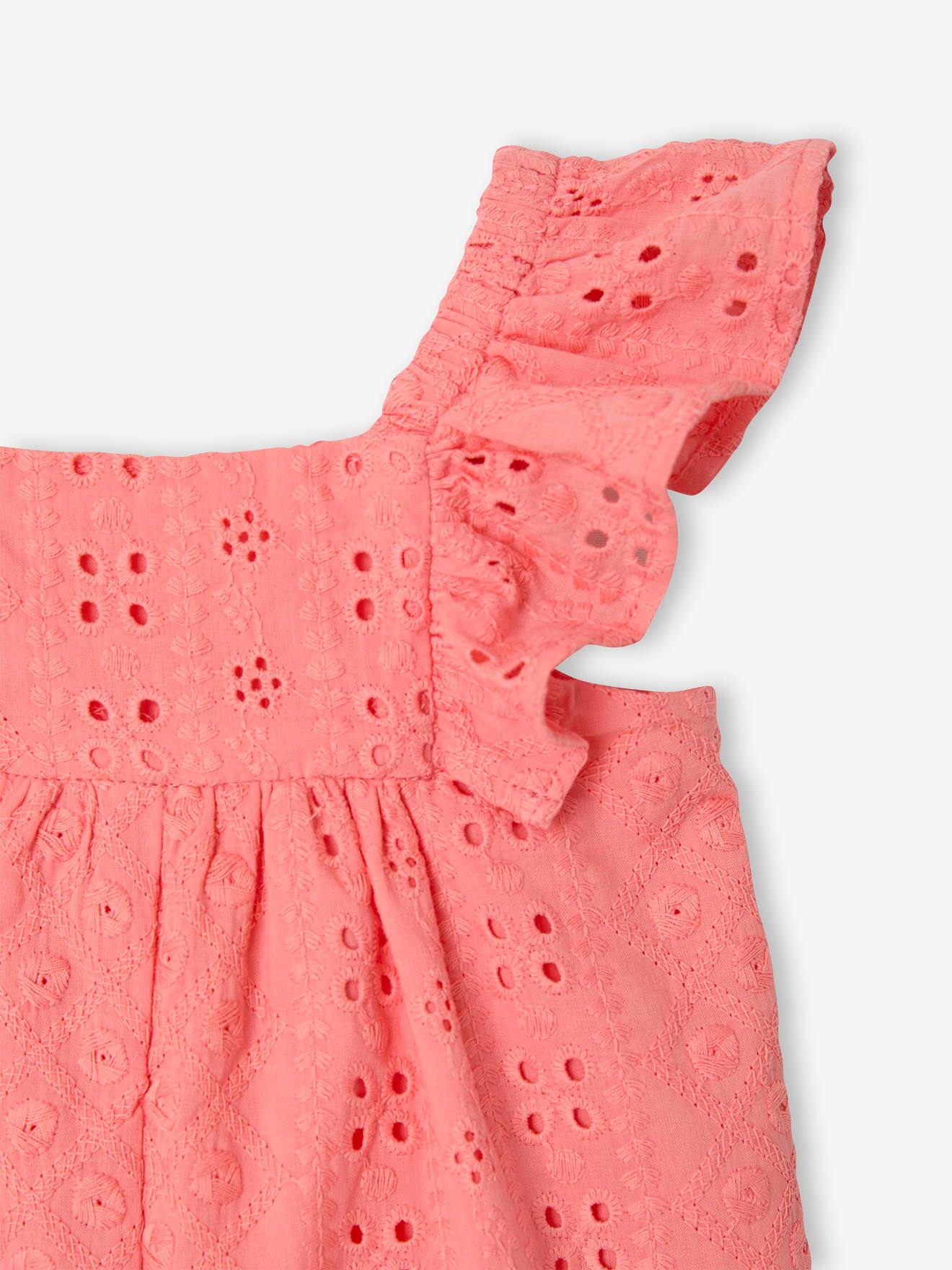 Thumbnail - Kurzoverall Mädchen Baby mit Stickerei bonbon