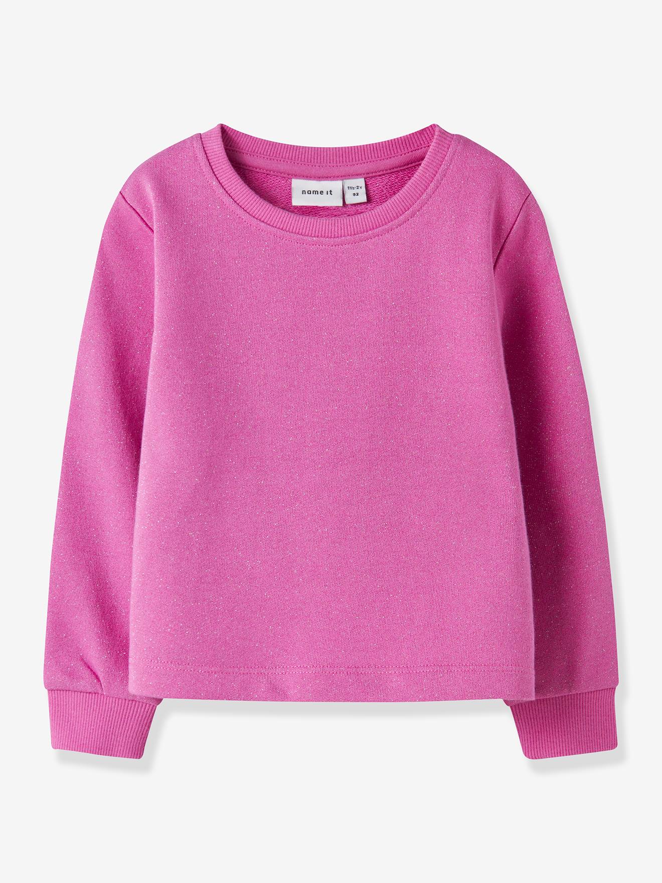 Sweatshirt mit Glanzeffekt Mädchen NAME IT rosa Gr. 98/104