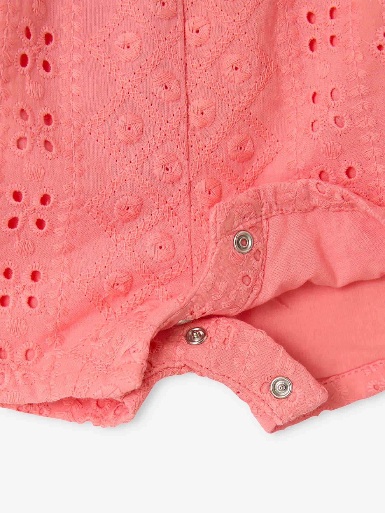 Thumbnail - Kurzoverall Mädchen Baby mit Stickerei bonbon