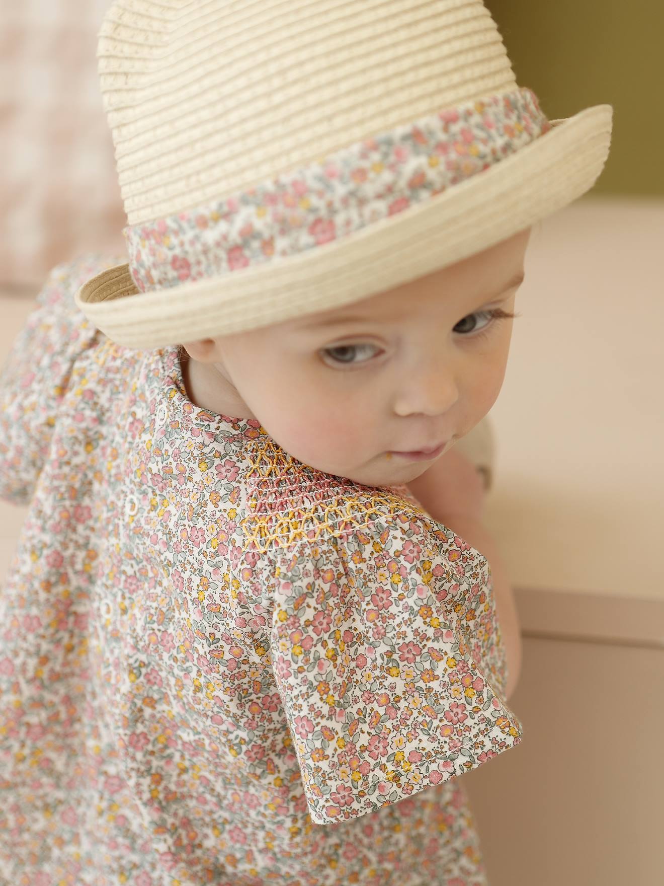 Thumbnail - Baby Strohhut mit 3D-Ohren