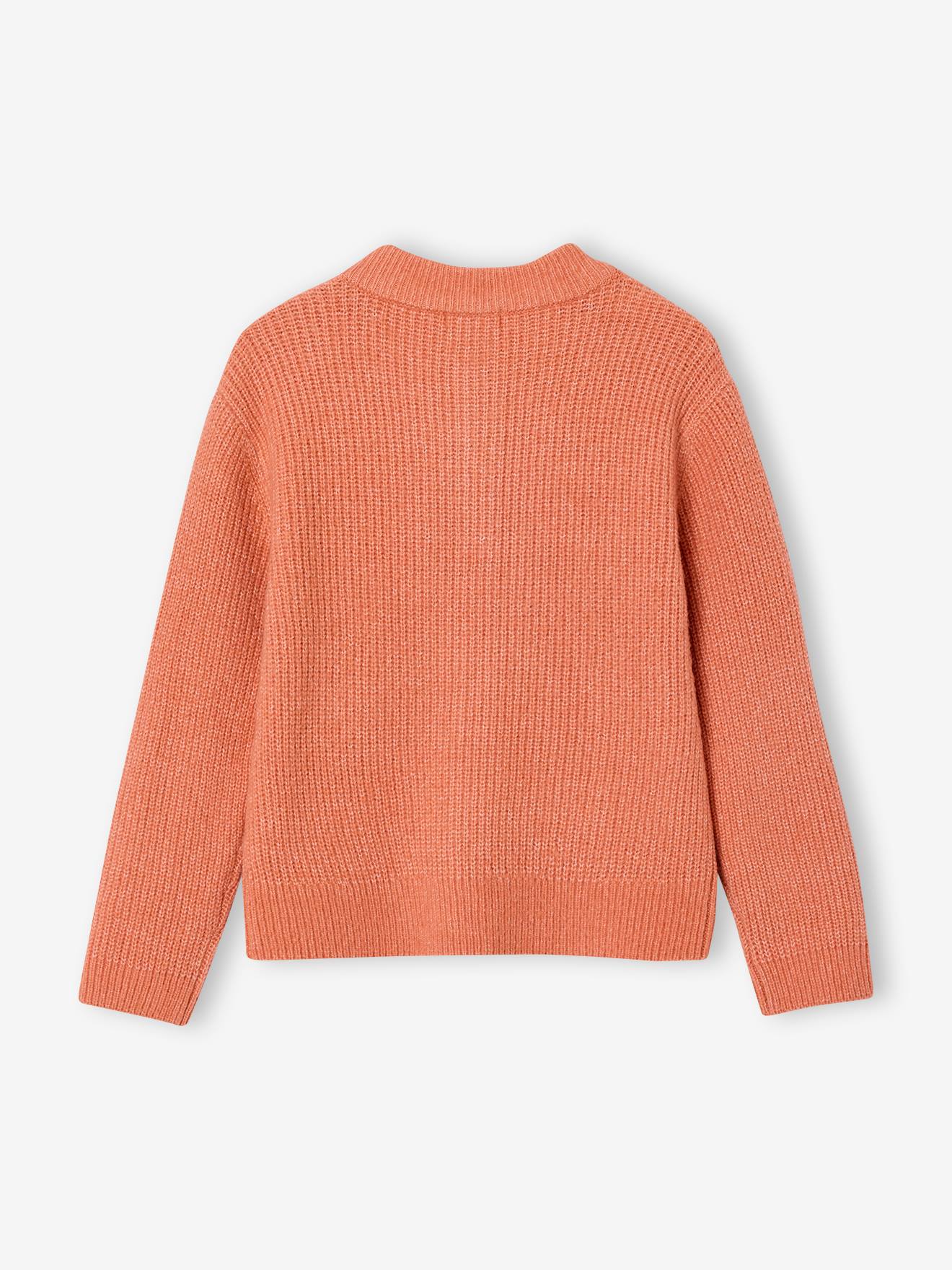 Thumbnail - Strickjacke Mädchen flauschiger Strick pfingstrose