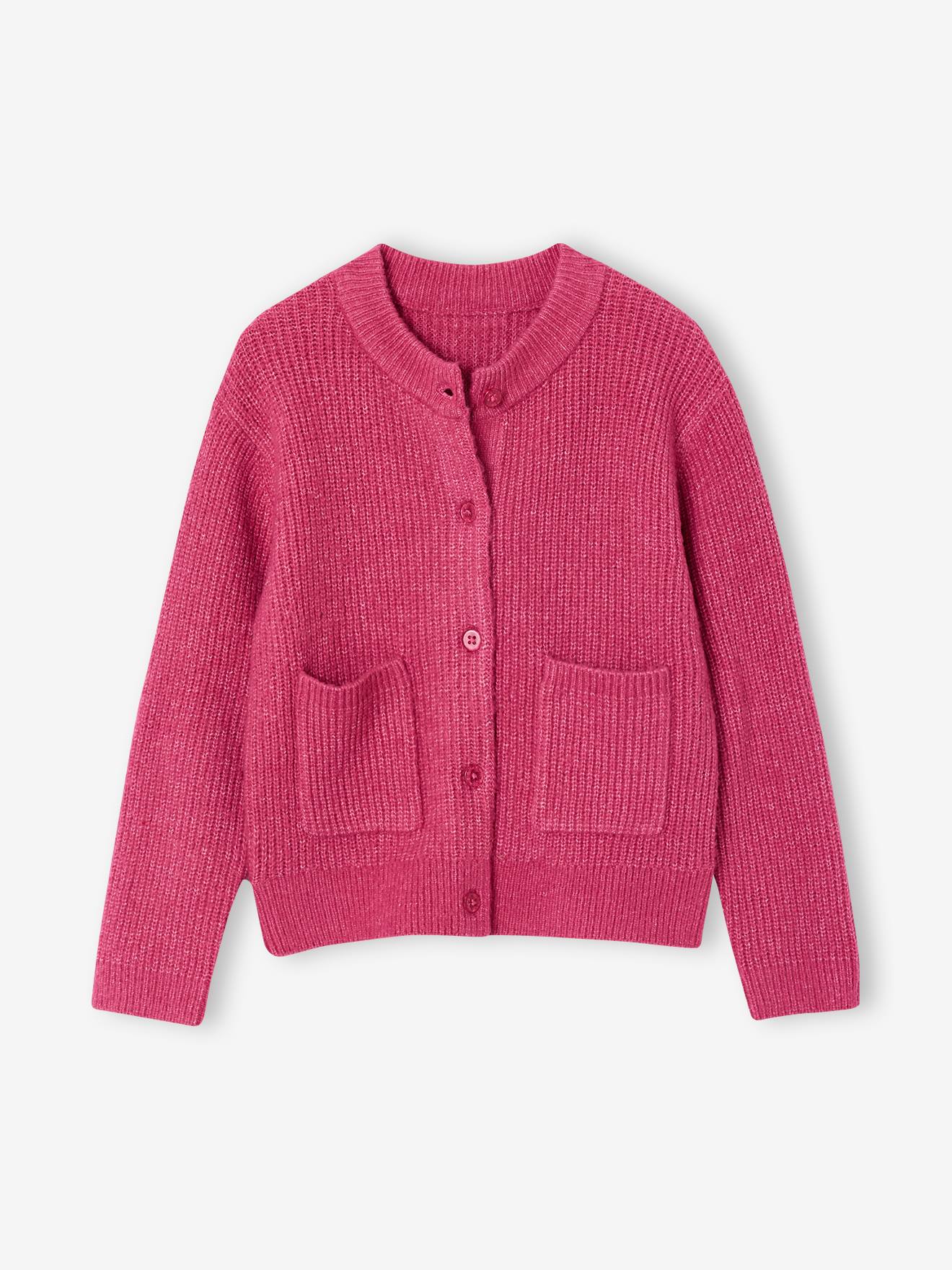 Vertbaudet Strickjacke Mädchen Flauschiger Strick Koralle 146/152