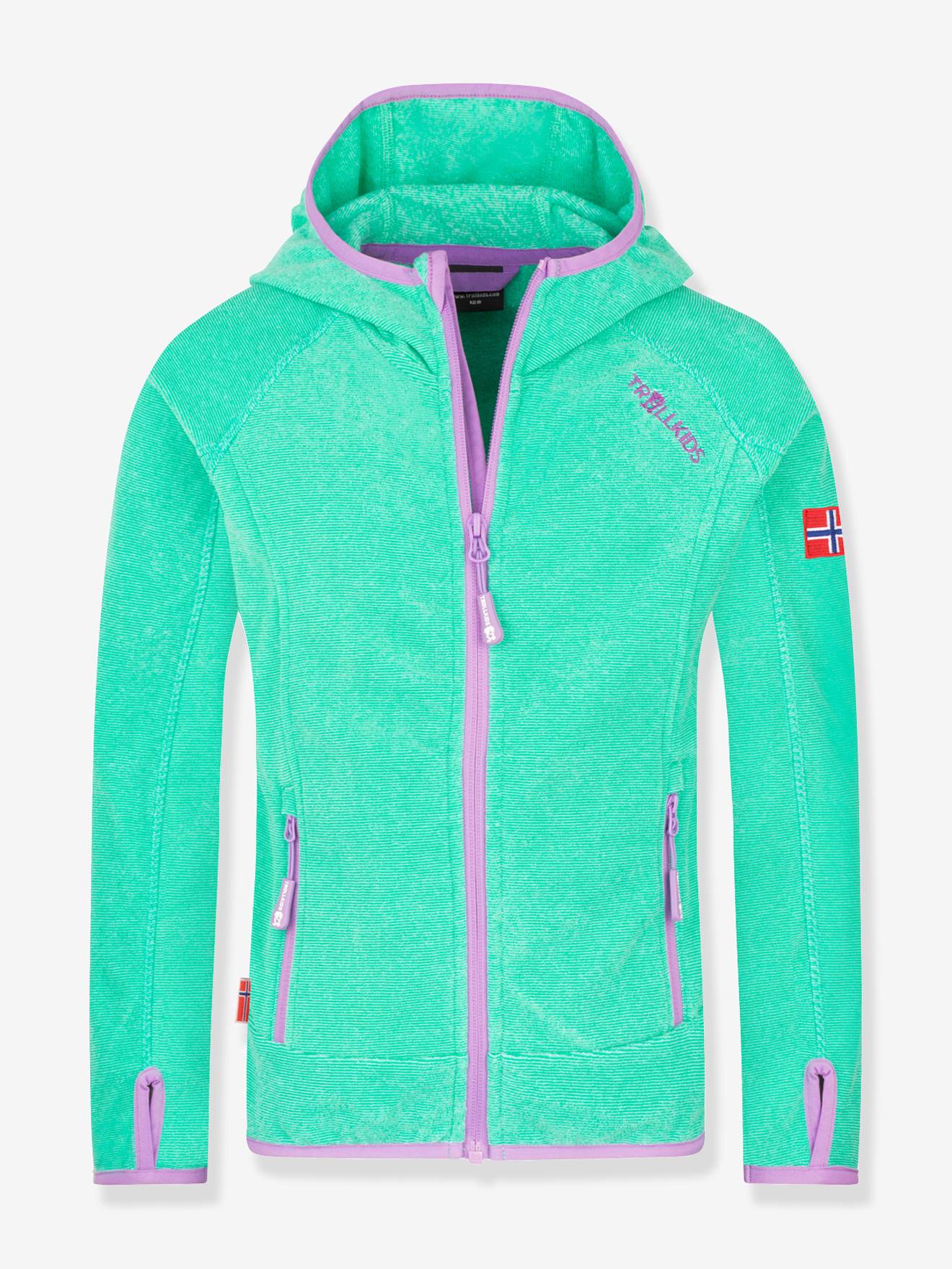 Mädchen Kapuzen-Fleecejacke SANDEFJORD TROLLKIDS türkis Gr. 164