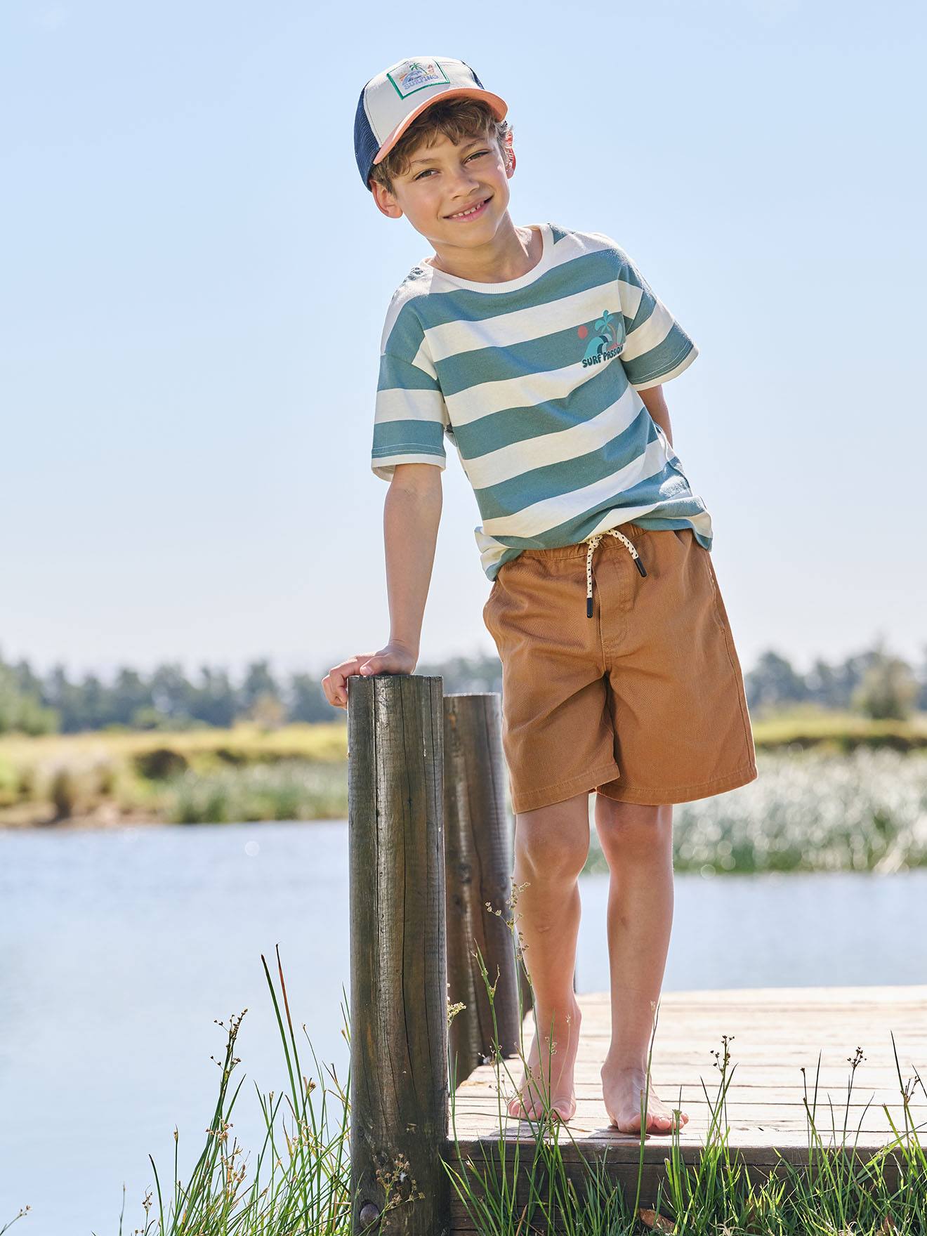 Twill-Shorts mit Dehnbund Jungen camel Gr. 110 von vertbaudet