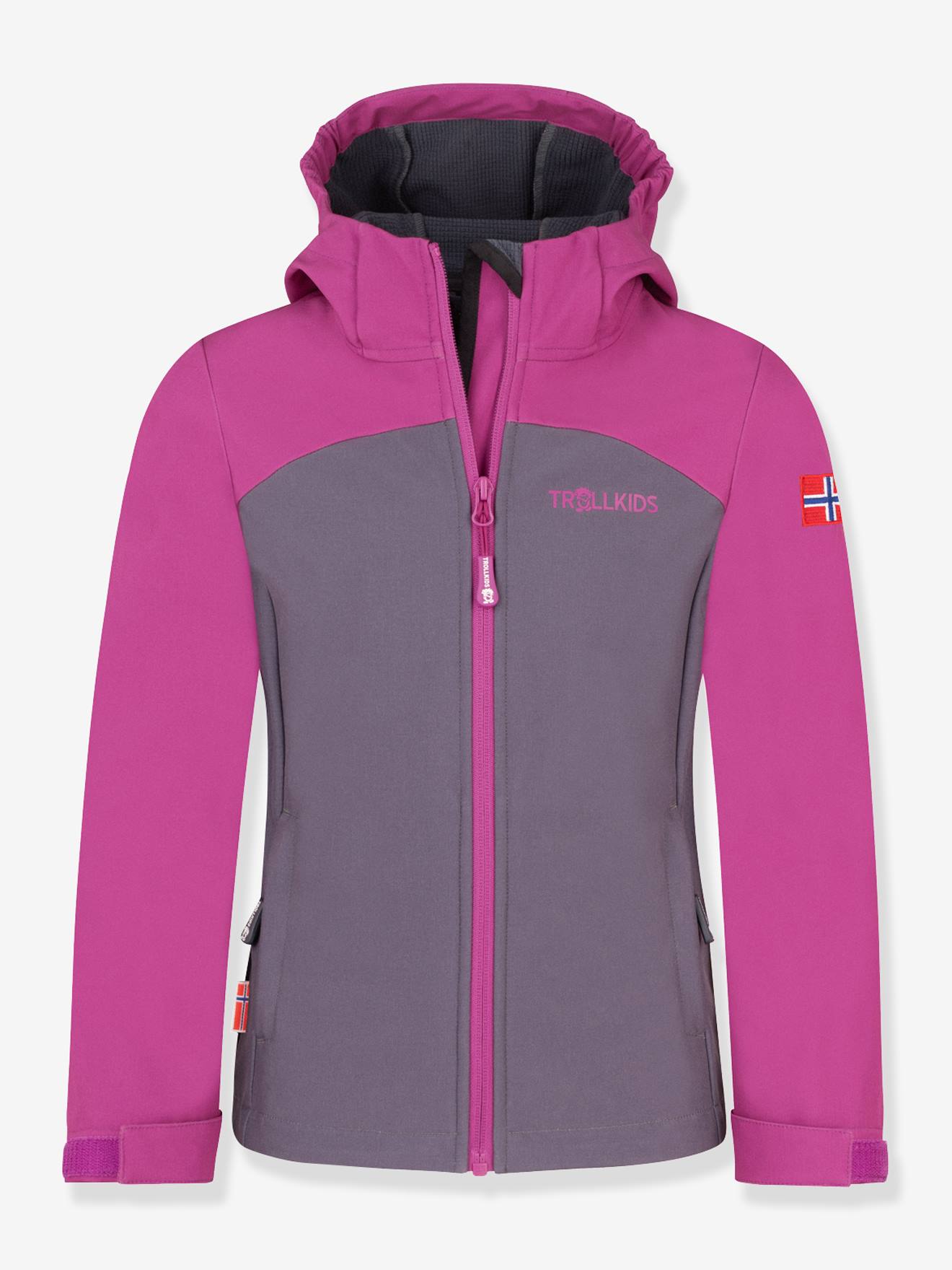 Mädchen Softshell-Jacke KRISTIANSAND XT TROLLKIDS mit Fleecefutter fuchsia Gr. 122